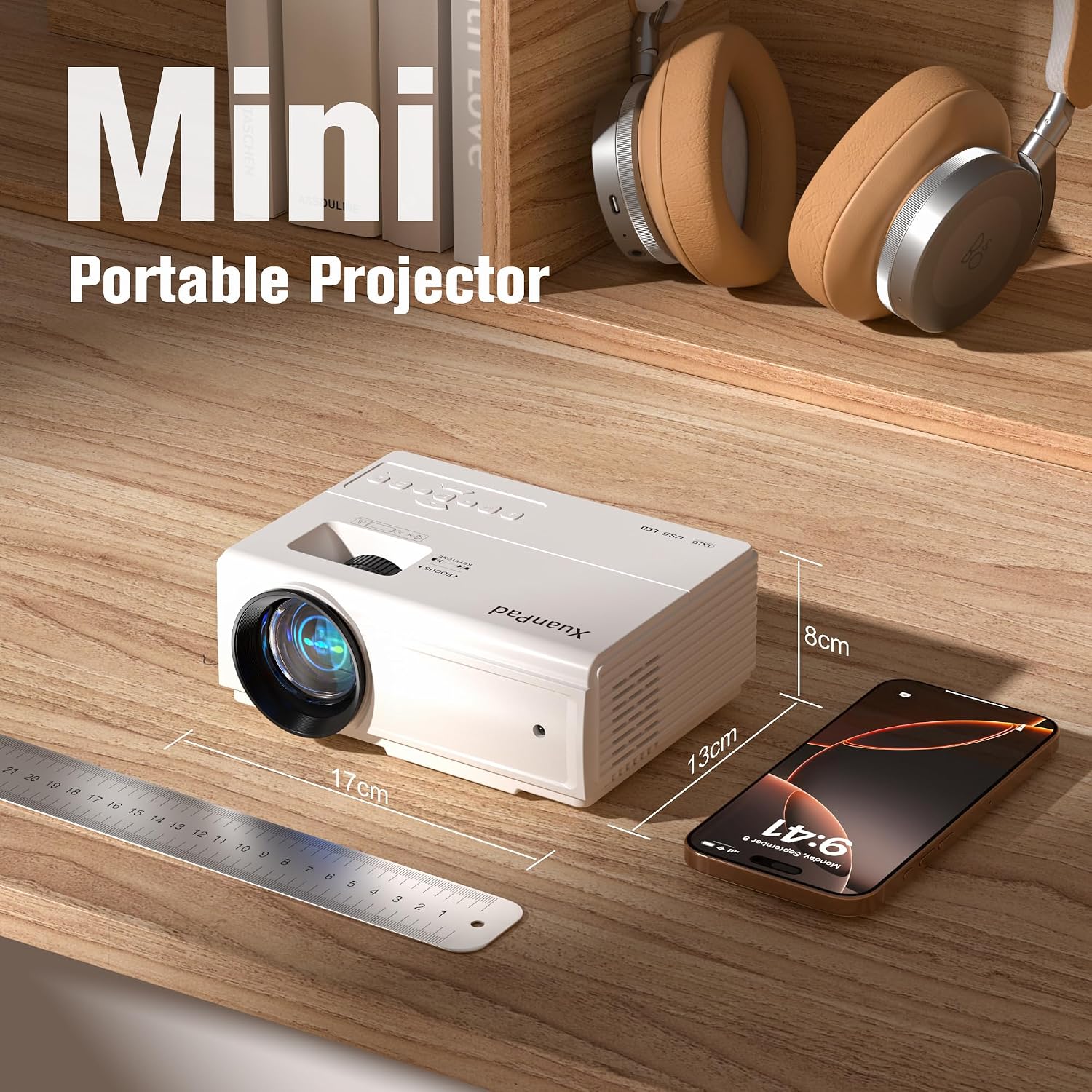 Thumbnail 6 de AuKing Q8 Mini Projector, Full HD 1080p with HDMI, USB and Built-In Speaker