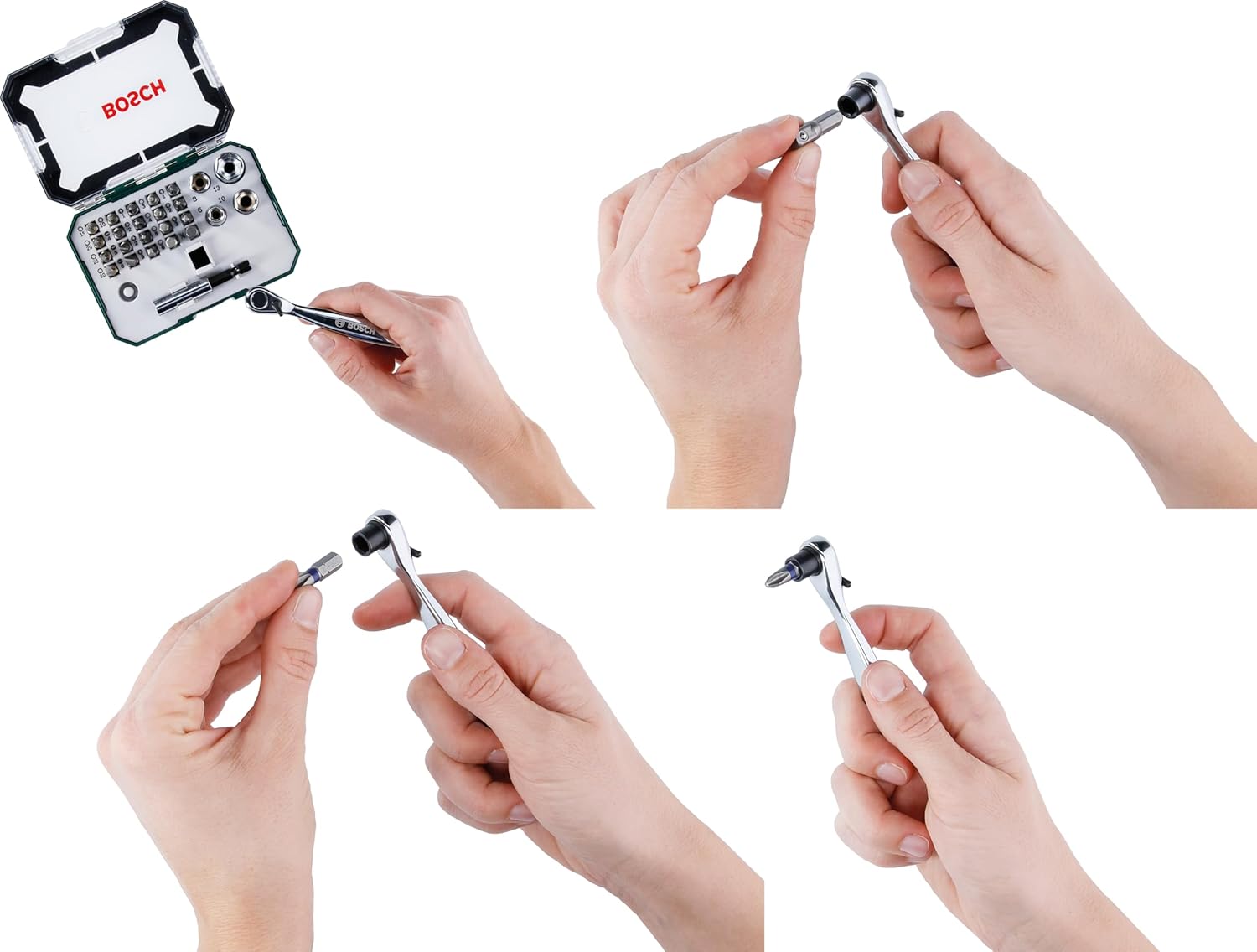 Thumbnail 3 de Bosch 26pc Screwdriver Bit and Ratchet Set with Colour-Coded Bits & Magnetic Holder