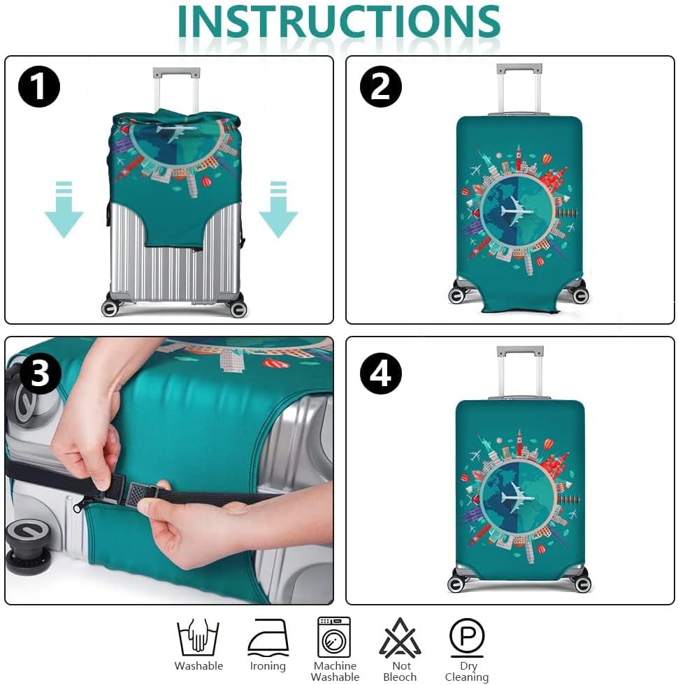 Detalle de Housse de valise élastique flintronic avec sangle et ouverture pour poignées