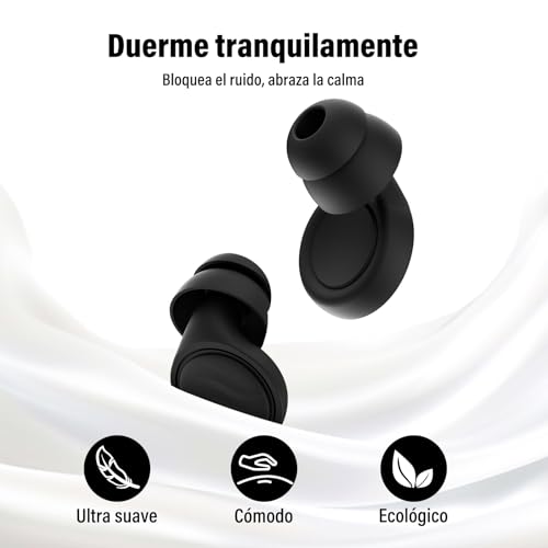 Thumbnail 4 de Tapones oidos ruido dormir, tapones oidos cancelacion de ruido Reutilizables con 7 pares de almohadillas de silicona, tapones para dormir para estudiar, concentrarse, viajar y asistir a conciertos