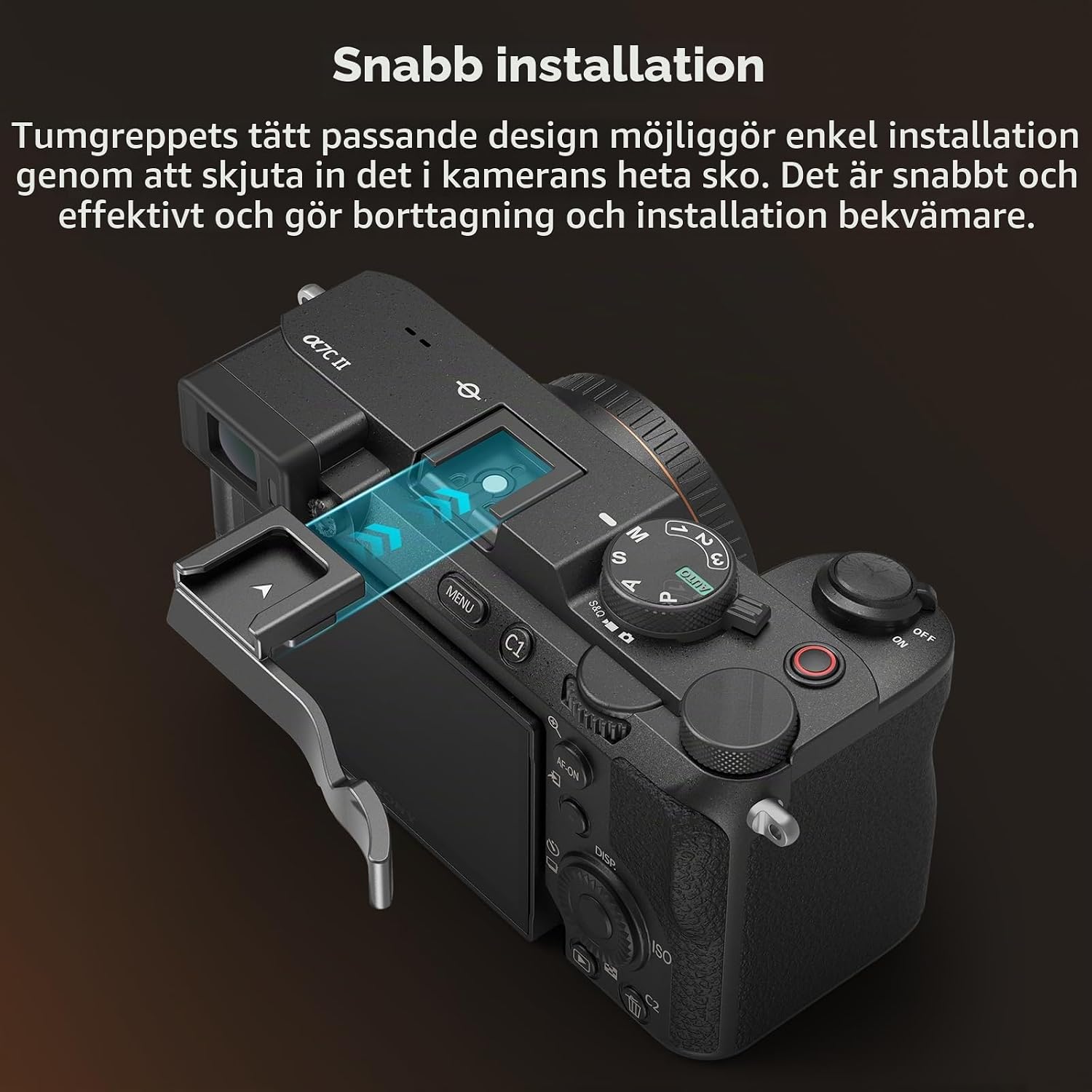 Detalle de SMALLRIG 4820 tumgrepp för Sony Alpha 7C II, 7CR och 7C med kallskofäste