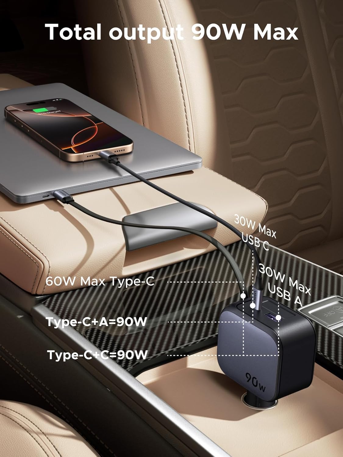 Thumbnail 1 de UGREEN Car Charger 90W Fast Charge