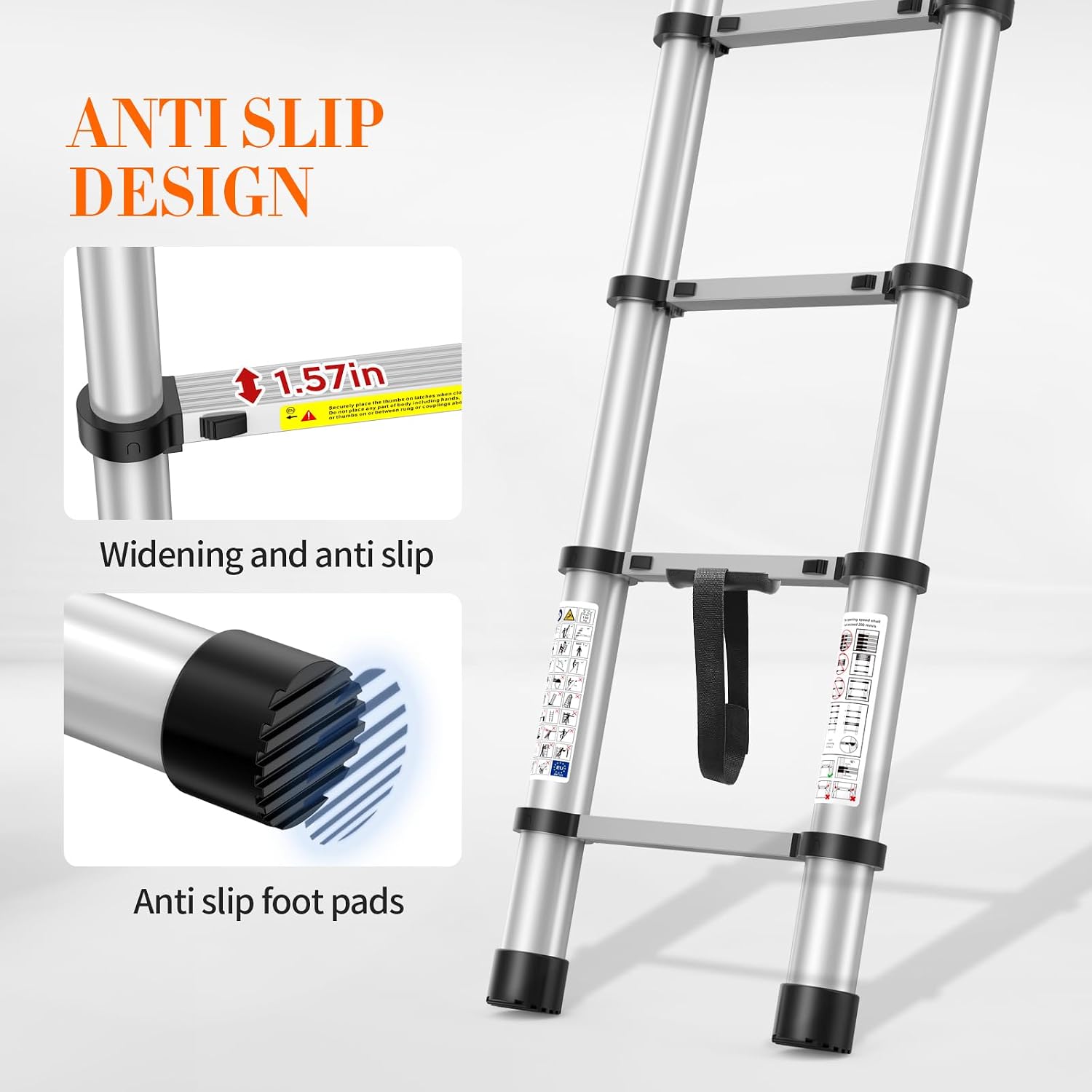 Thumbnail 3 de POONO 16.5FT heavy-duty telescoping ladder