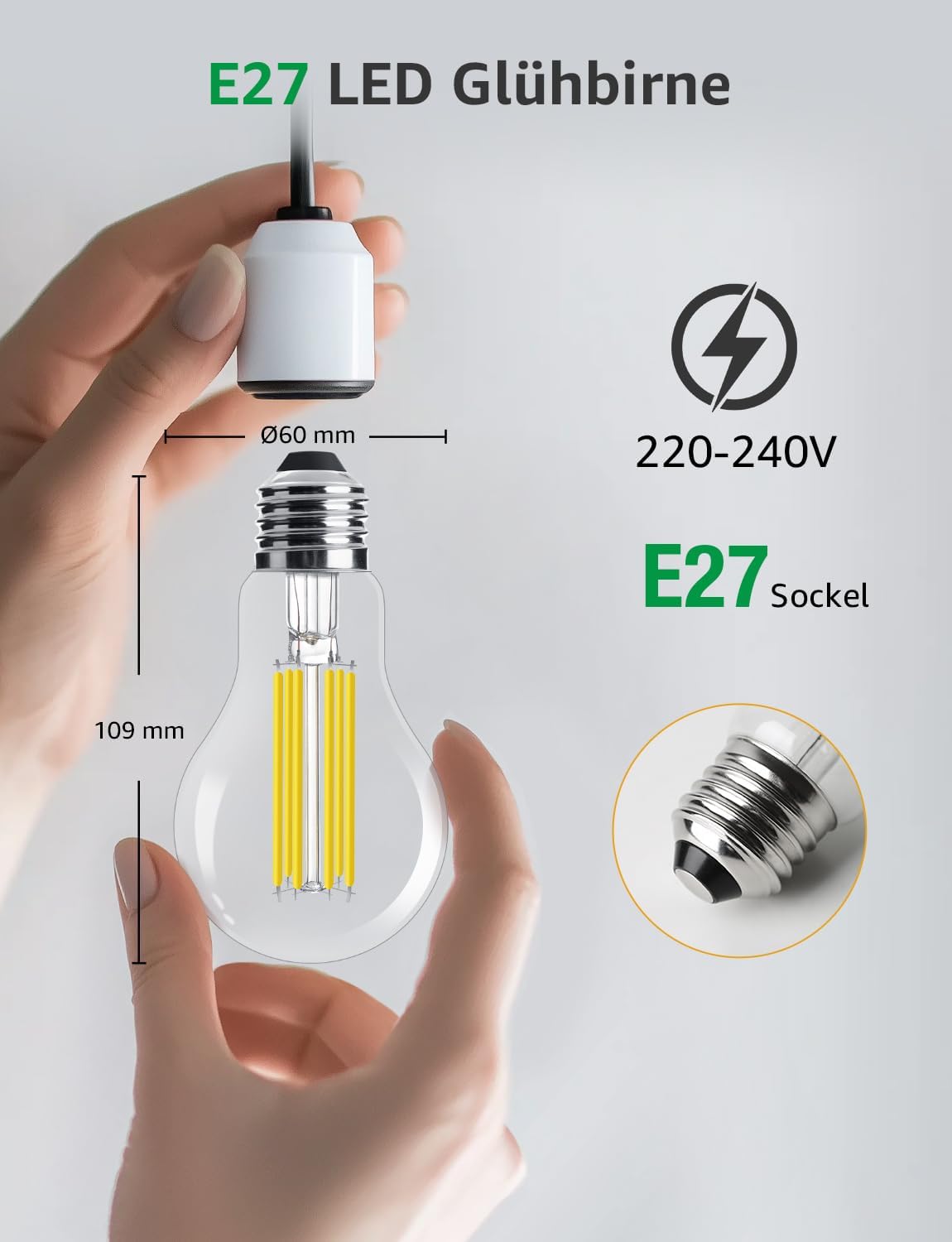 Thumbnail 6 de Lepro A60 E27 7.2W 1521 lm Warmweiß
