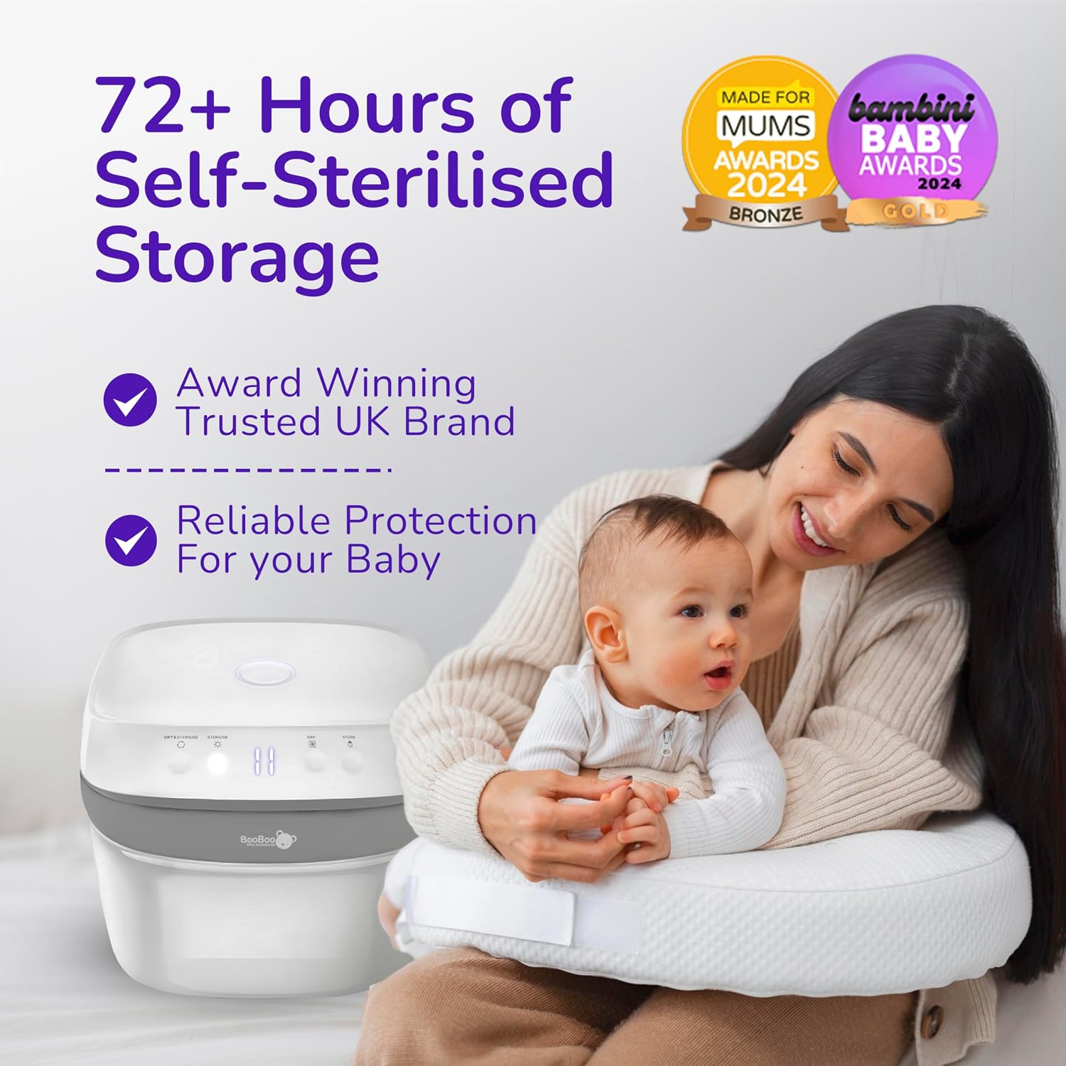 Thumbnail 5 de BooBoo Baby Pro UV Steriliser (4-in-1) for Bottles, Dummies, Toys & Accessories – 11-minute sterilisation
