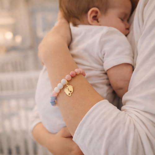 Thumbnail 4 de LouisAna Creation Bracelet en Pierre Naturelle pour Future Maman – Rhodonite, Quartz et Pédou doré