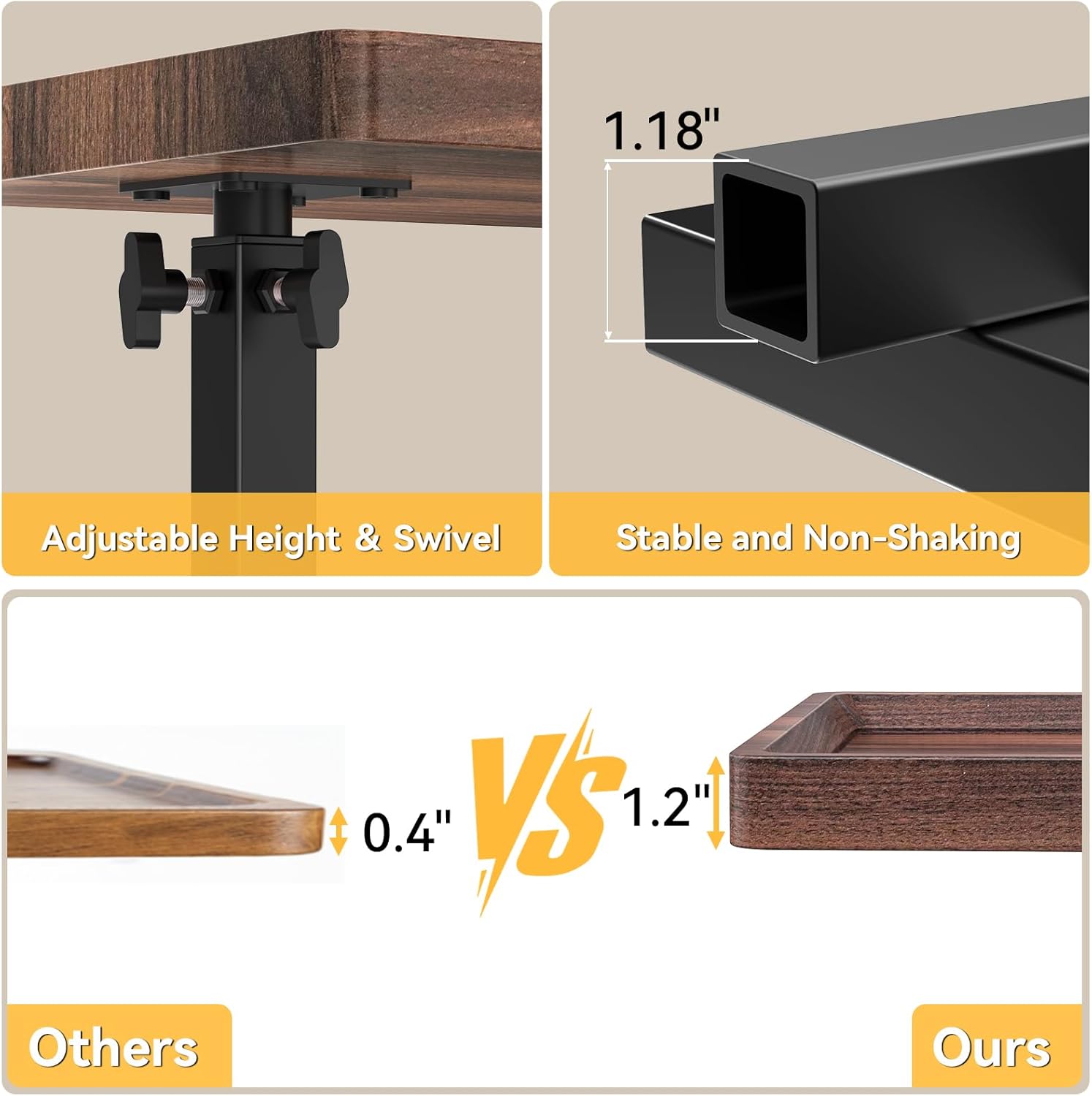 Thumbnail 6 de C Shaped Side Table 360° Swivel
