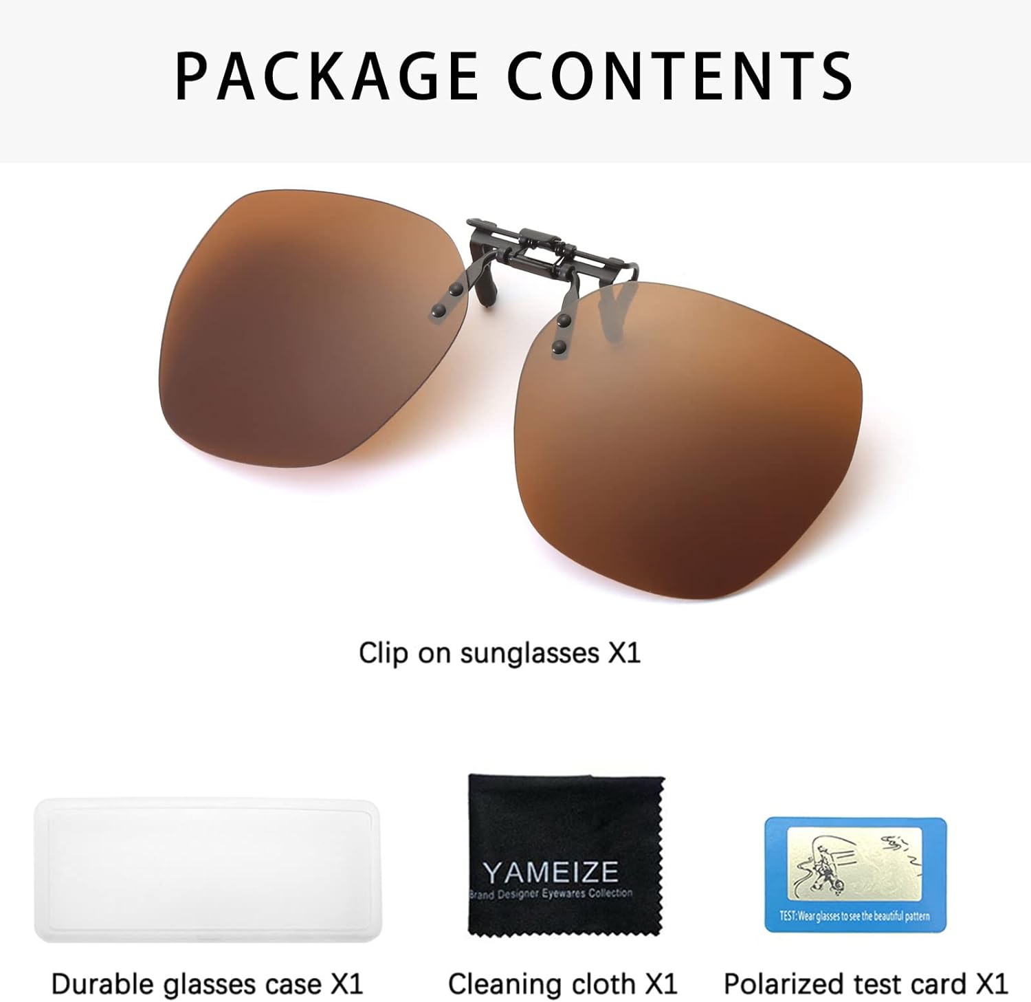 Thumbnail 3 de YAMEIZE Polarized Clip on Sunglasses Round – UV400 Flip Up Rimless Clip Ons