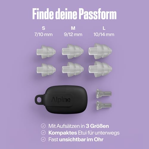Thumbnail 5 de Alpine PartyPlug Gehörschutz Ohrstöpsel – 19 dB, wiederverwendbar, 3 Größen (S/M/L), transparent