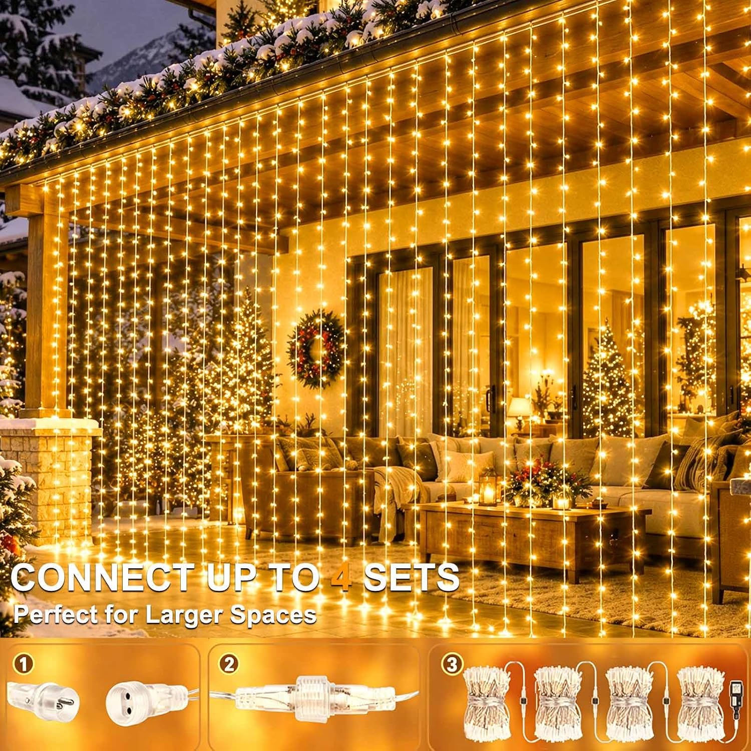 Thumbnail 3 de Lichtfam LF-EU300DN lichtgordijn 3 x 3 m met 300 leds en timer
