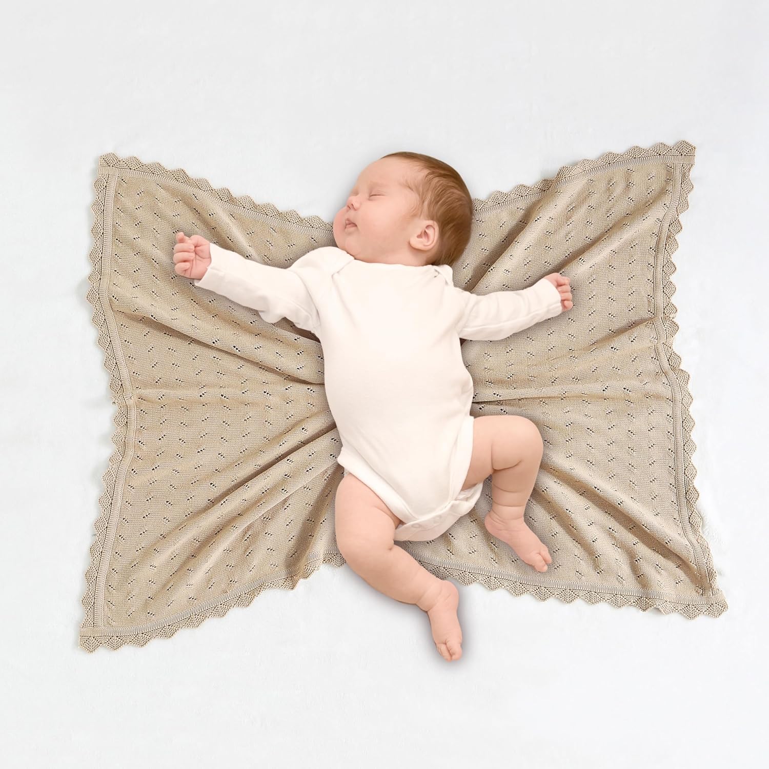 Thumbnail 3 de Loyfoky Baby Knit Blanket 100% Cotton 100x80cm