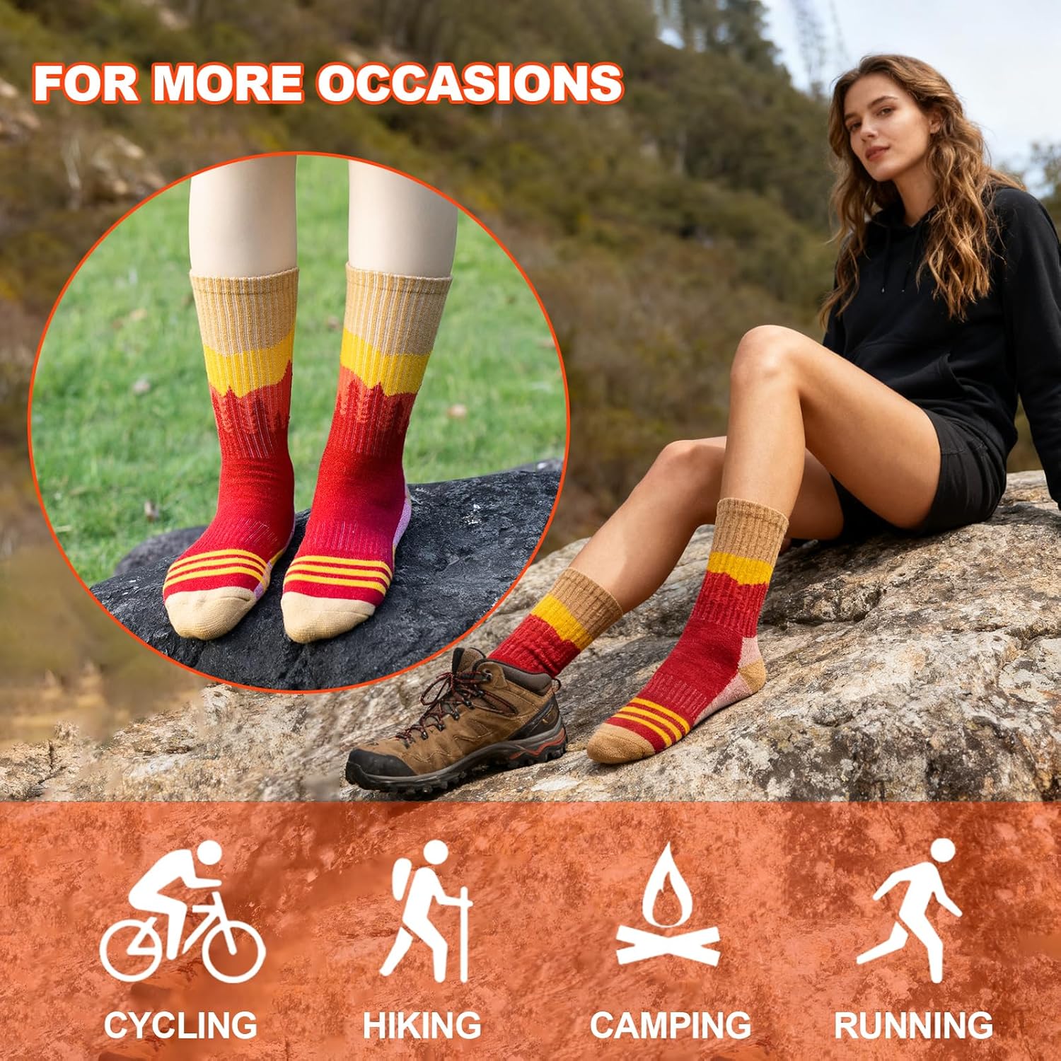 Thumbnail 4 de BONANGEL Merino Wandersocken Damen – Thermo-Trekking-Socken 3er Pack