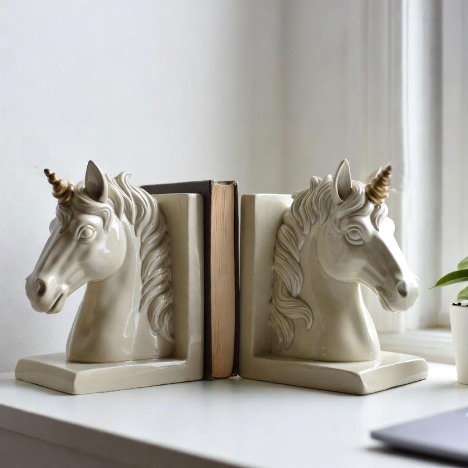Detalle de Bellaa Unicorn Bookends, Polyresin