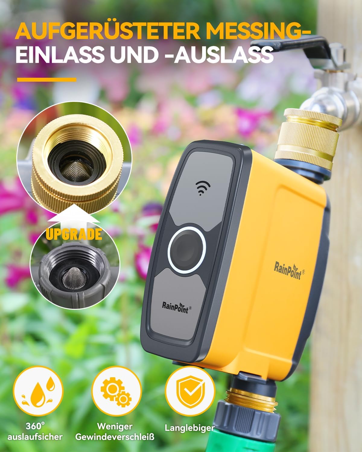 Thumbnail 3 de RAINPOINT Centralina Irrigazione WiFi 2,4 GHz con ingresso/uscita in ottone puro (senza hub) da usare con HUB TWG004WRF
