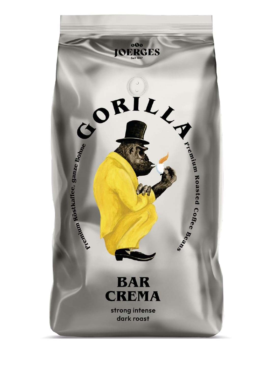Joerges Kaffee ganze Bohnen Espresso Gorilla Bar Crema – 1 kg
