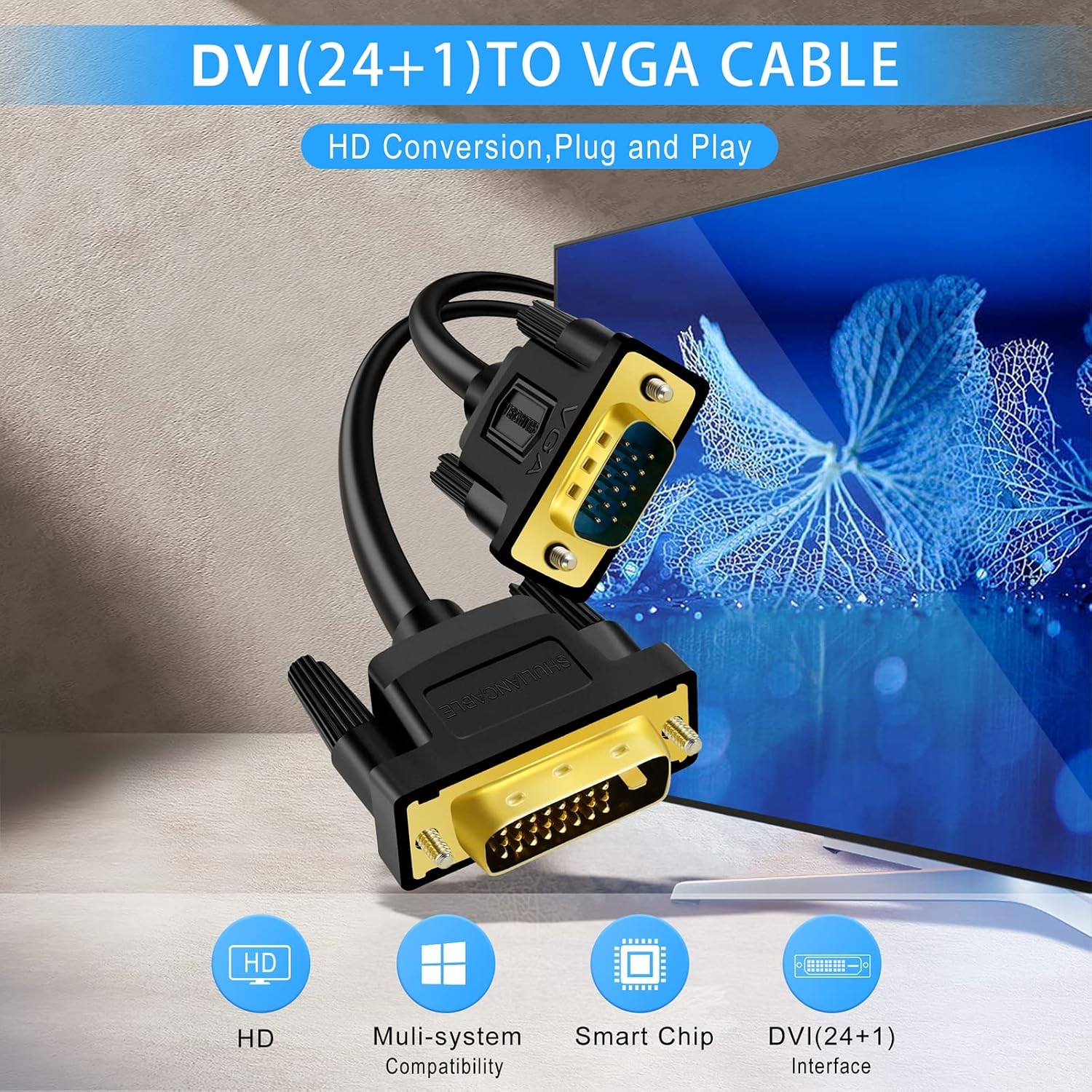Detalle 2 de DVI-auf-VGA Adapterkabel 1,8 m