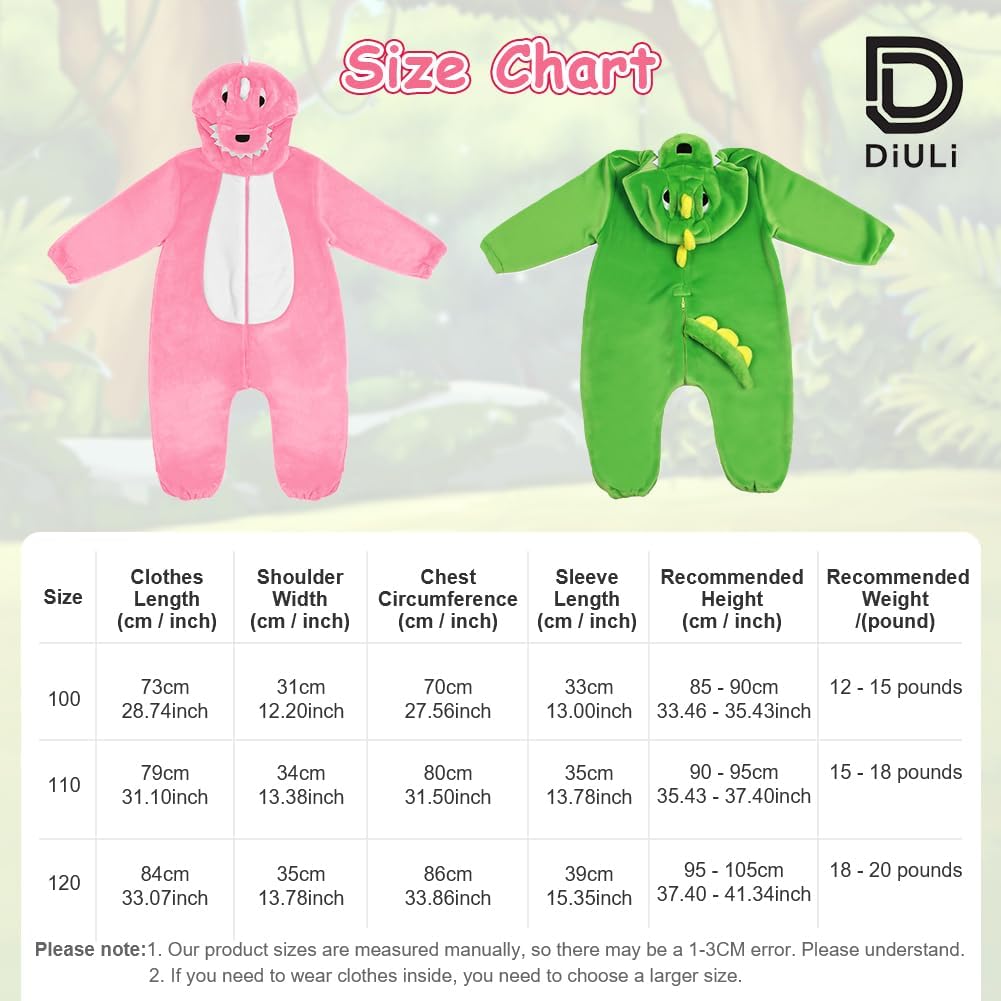 Thumbnail 2 de DiULi dinosaur flannel hooded romper (winter one-piece with front zip) for baby boys and girls