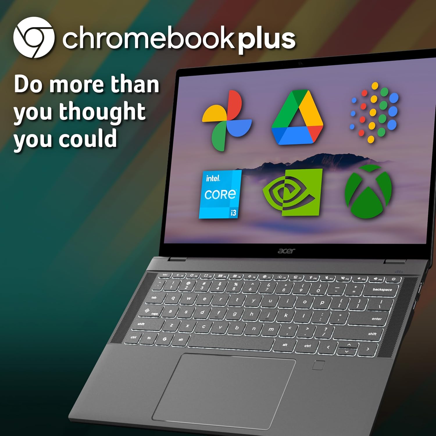 Thumbnail 1 de Acer Chromebook Plus 514 CB514-5H (Intel Core i3, 8GB RAM, 256GB SSD) laptop with Chrome OS