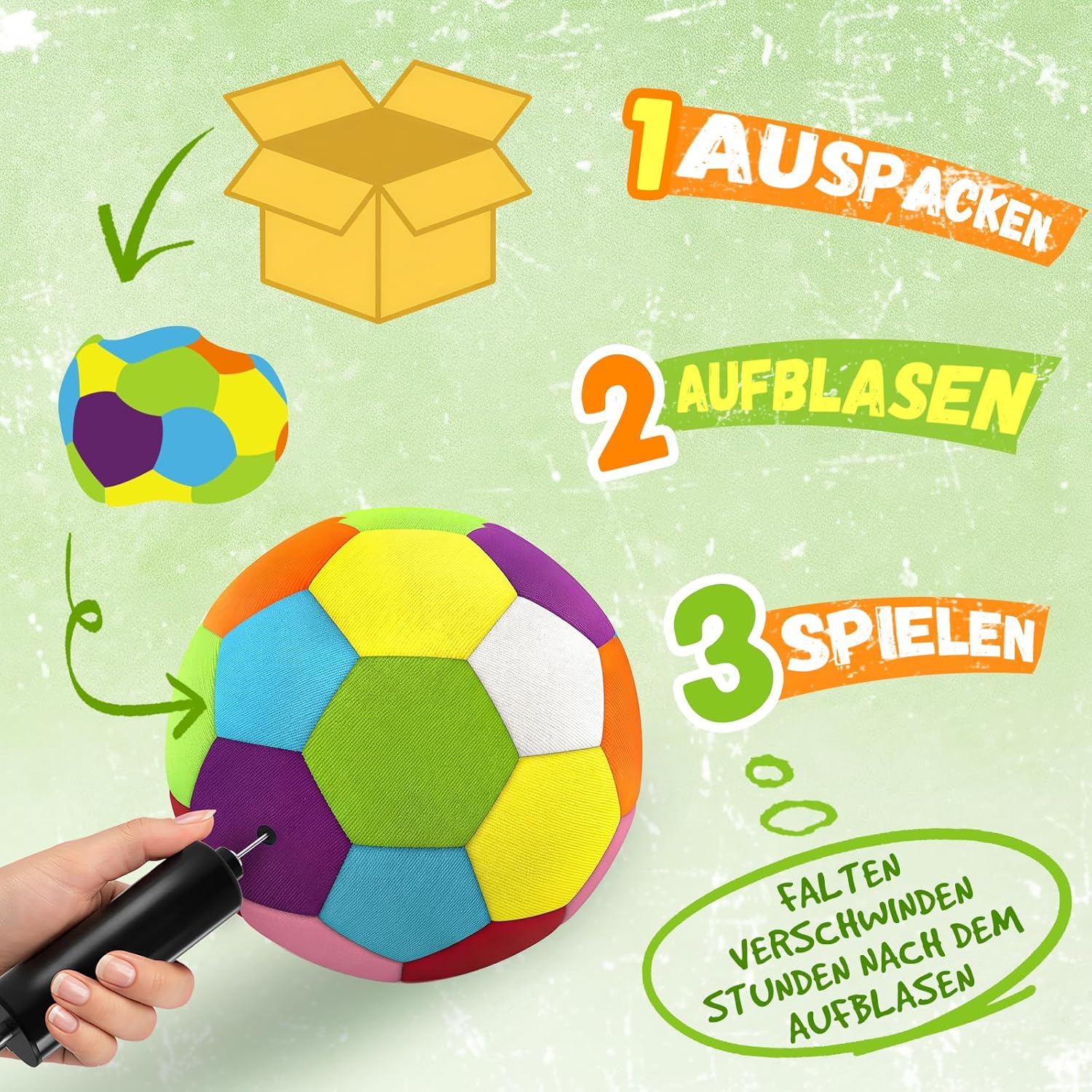 Thumbnail 5 de Jofuni Indoor-Fußball-Trainingsball Standardgröße 4 – weicher Hallenball für Zuhause (3–12 Jahre)