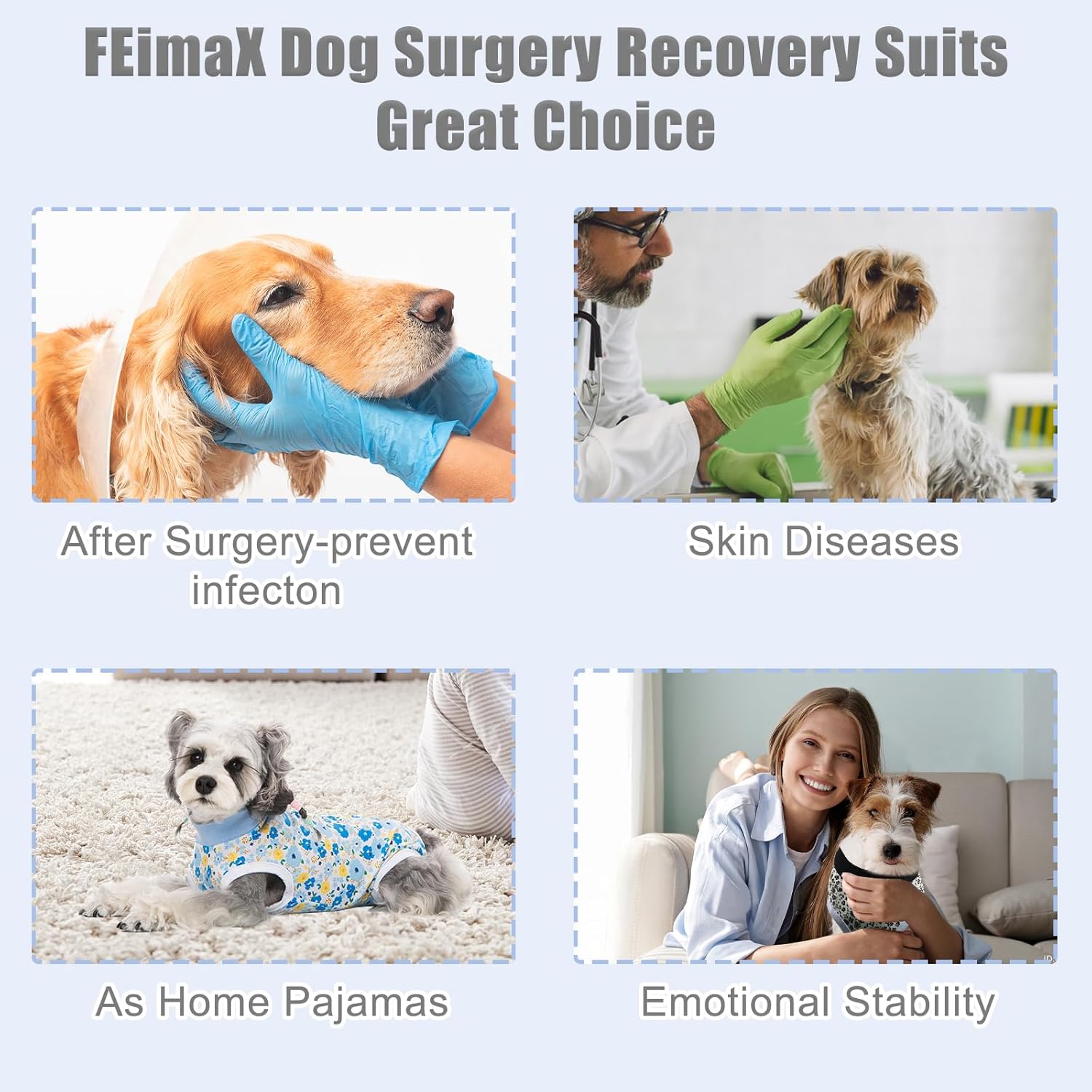 Thumbnail 4 de FEimaX Dog Surgery Recovery Suit: soft post‑op bodysuit for dogs and cats