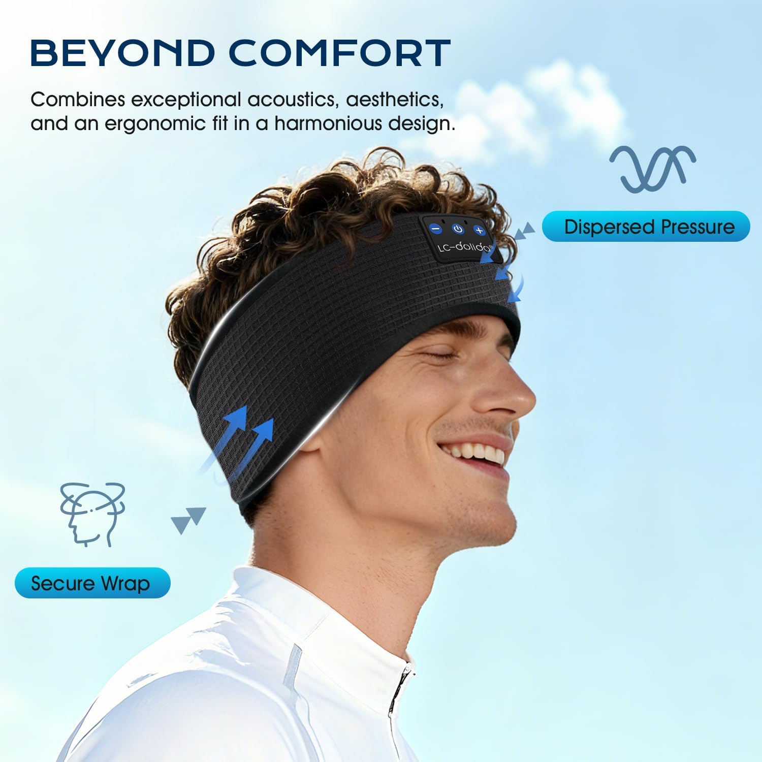 Thumbnail 3 de LC-dolida Bluetooth Schlafkopfhörer Stirnband mit 15+ Std. Spielzeit (Bluetooth 5.4, 4D-Stretch)