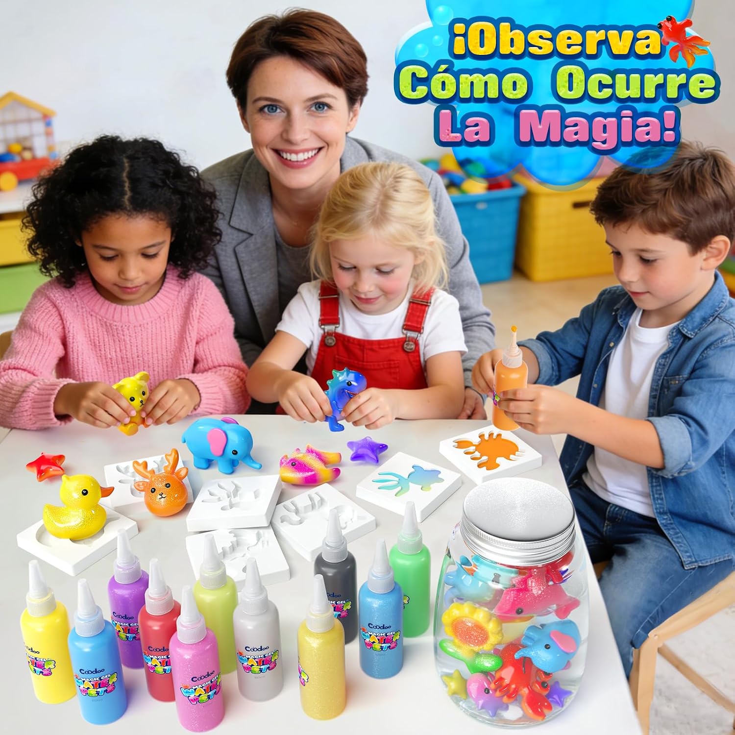 Detalle de Coodoo Aqua Gelz Set: Juguete de Gel de Agua Mágico 3D DIY