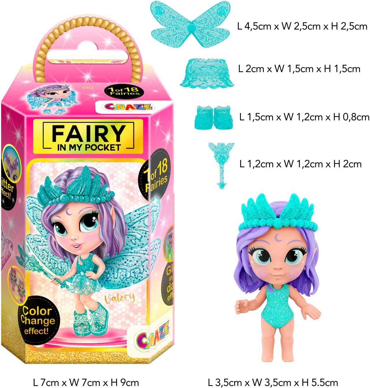 Detalle de CRAZE Fairy In My Pocket | Set di 2 fate con ali e statuette da collezione