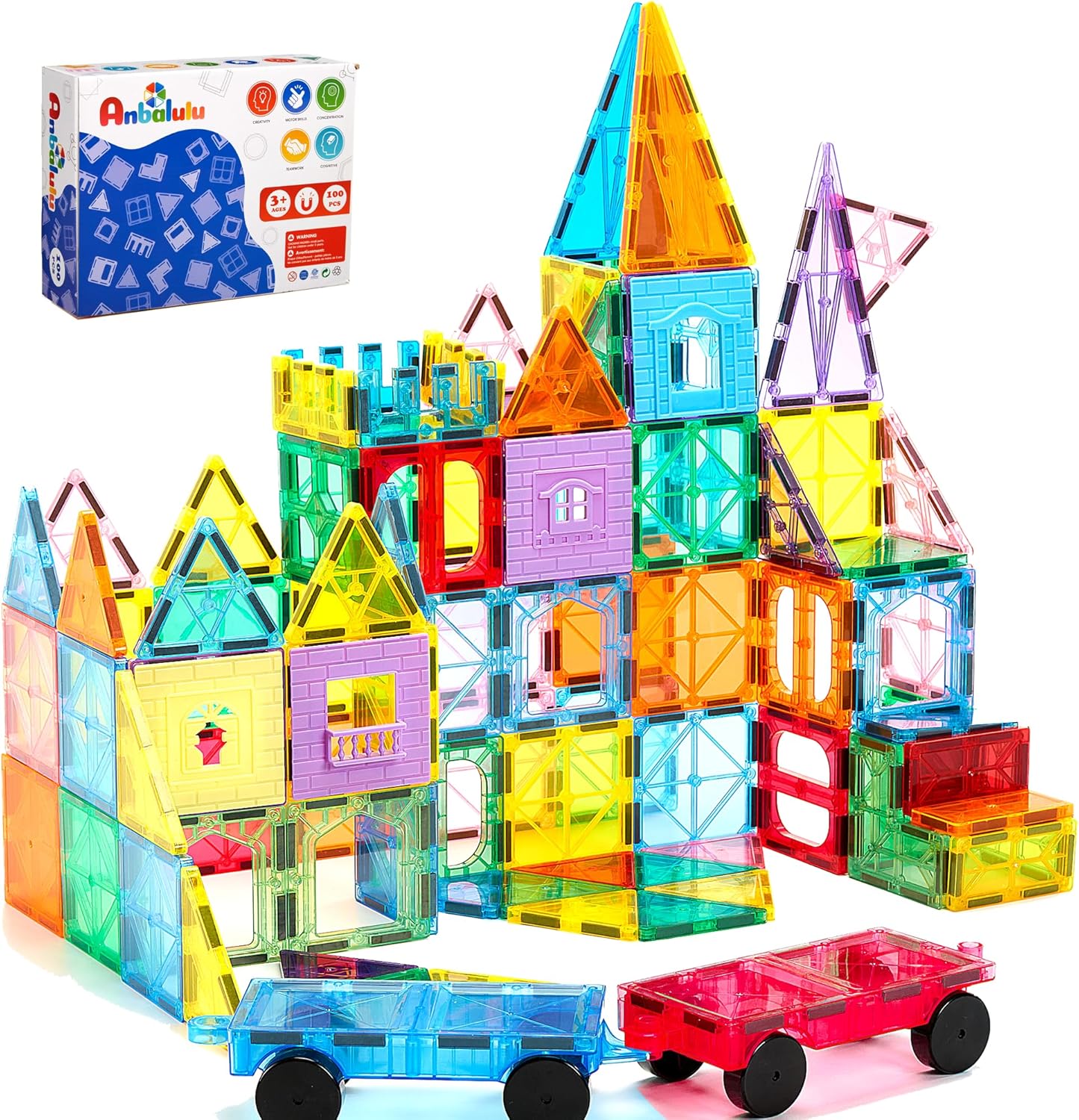 Detalle de Anbalulu Magnetic Tiles 100-piece 🧩
