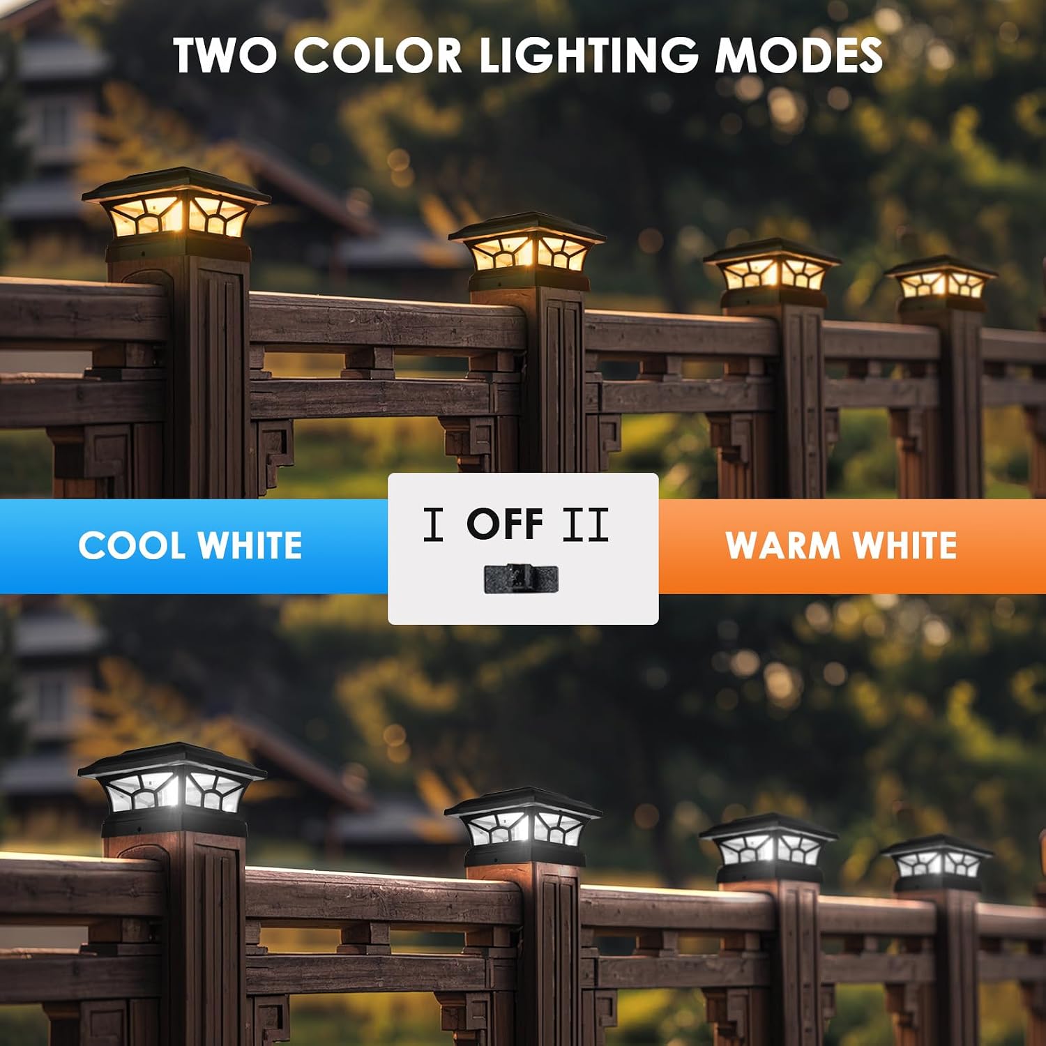 Detalle de DAMAYCA DM25SPL01 Solar Post Cap Lights, 8-Pack, Dual White Modes
