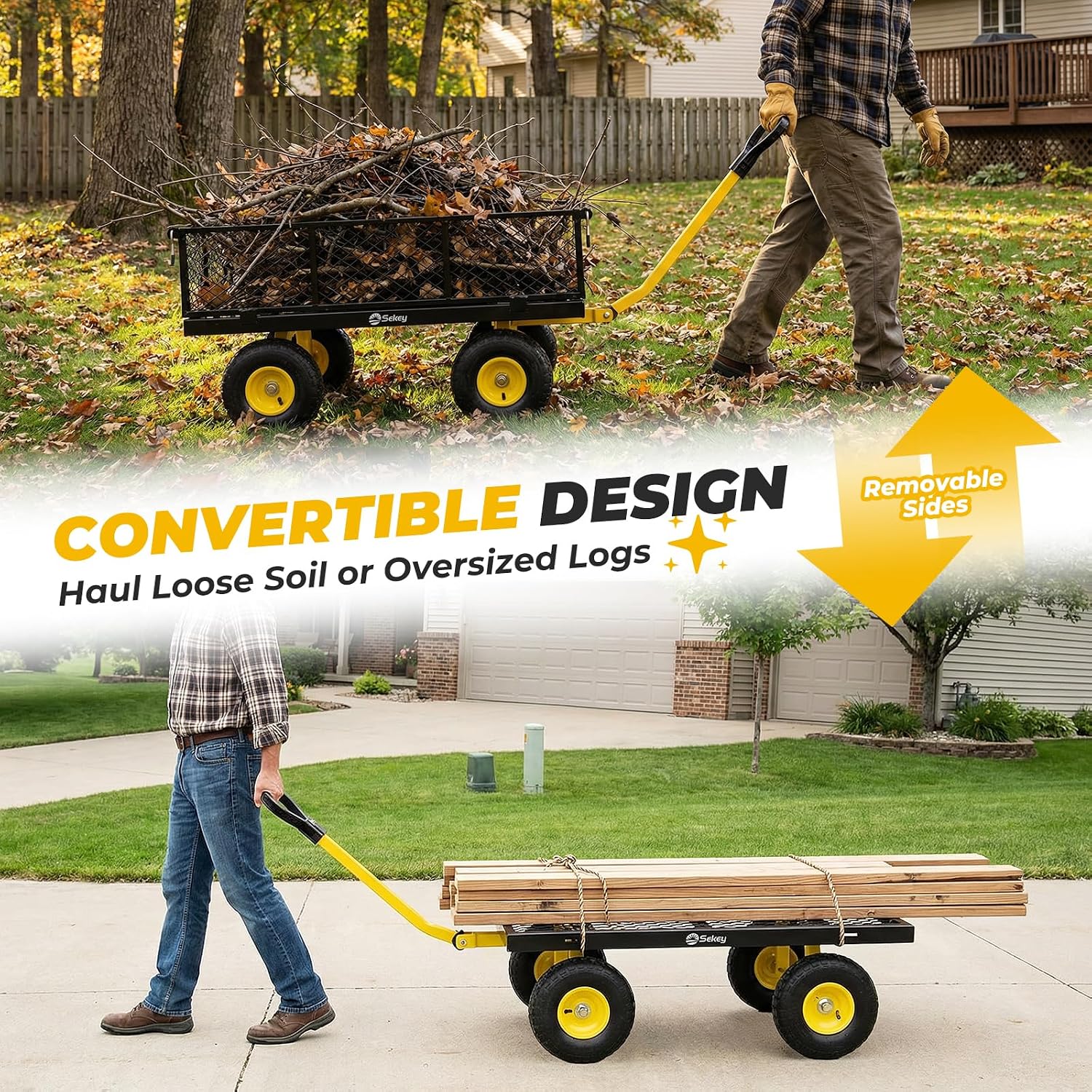 Thumbnail 3 de Sekey Steel Garden Cart, 1000 lb Capacity