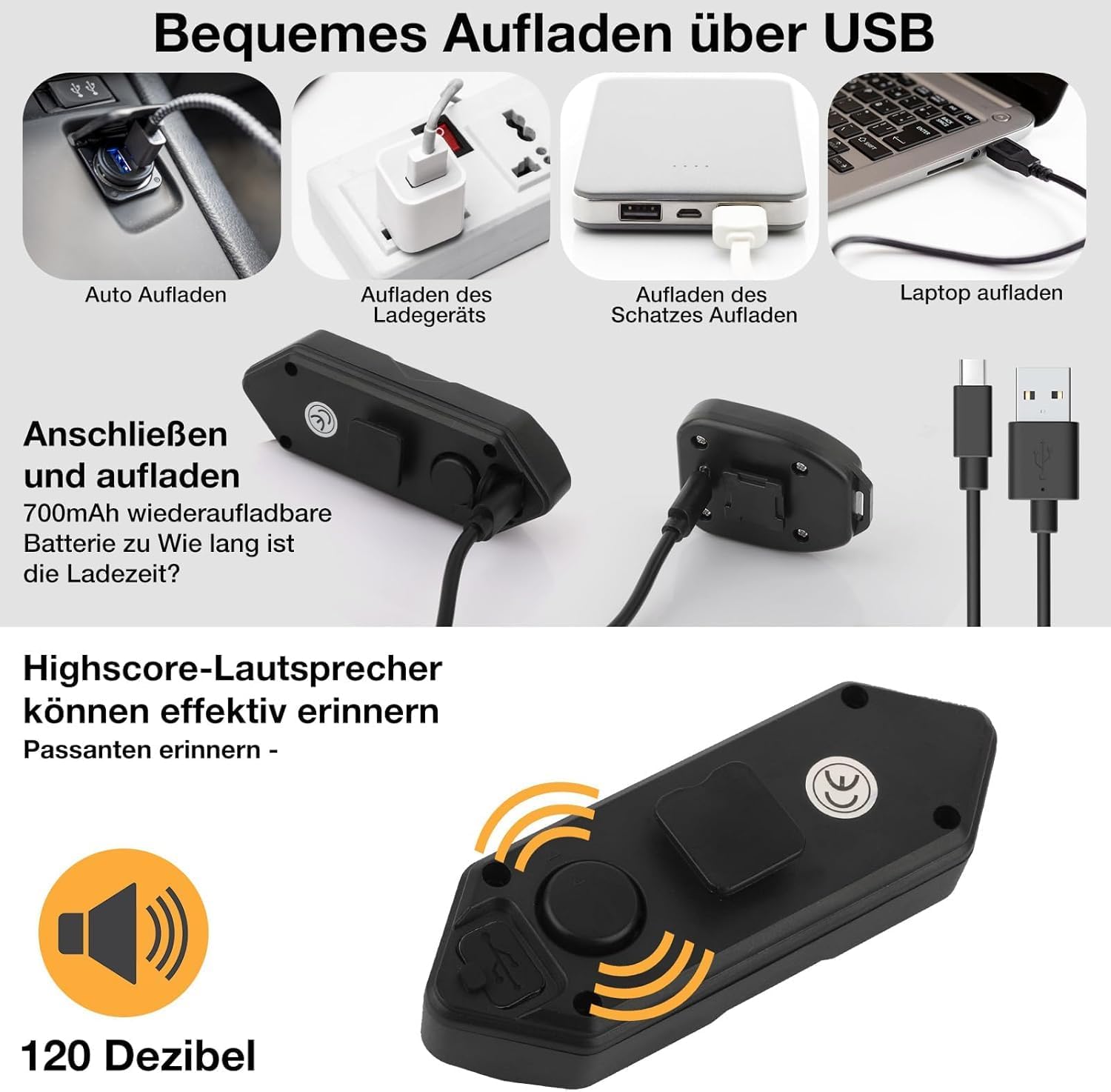 Thumbnail 4 de FXINRUIA e-knipperlicht voor scooter met USB-afstandsbediening, 32 leds en 5 standen