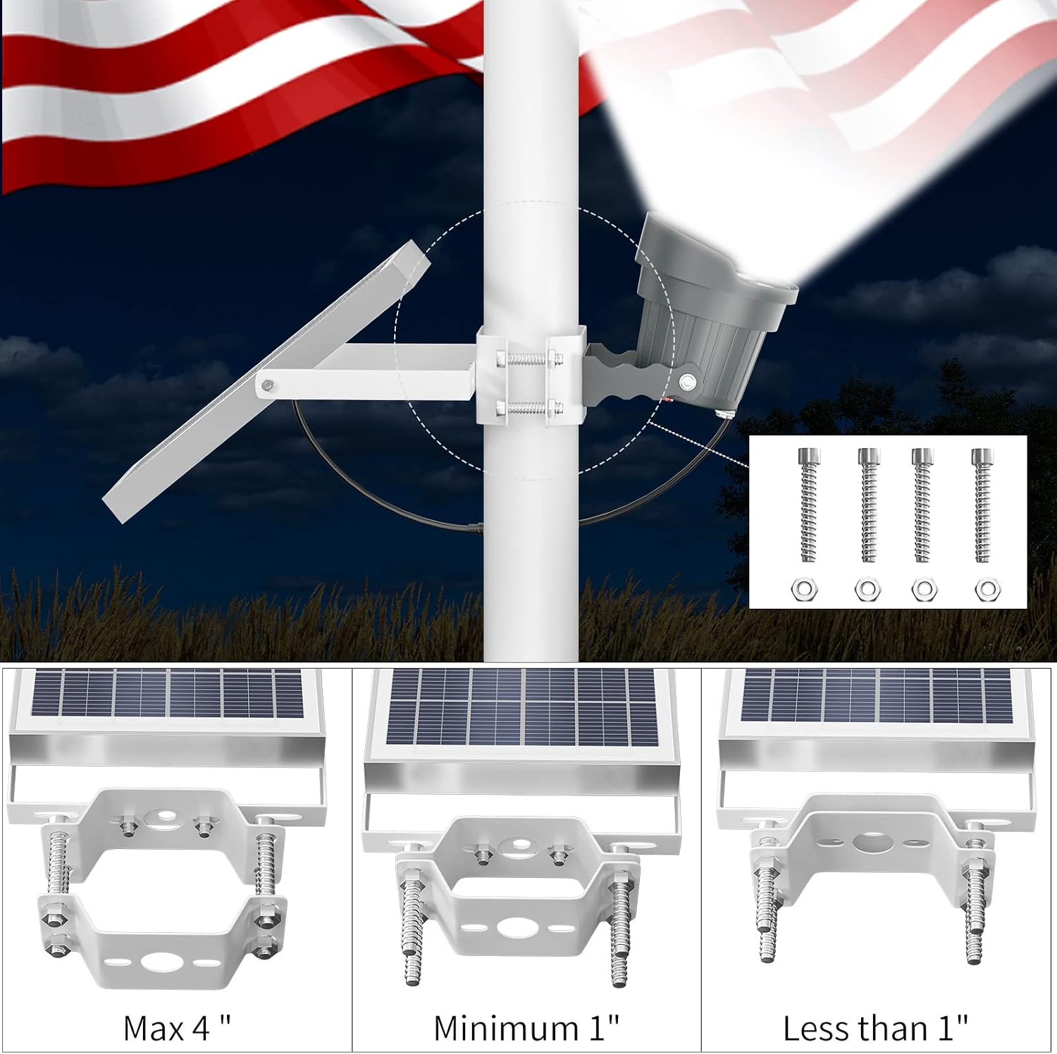 Detalle de Ofuray Solar Flagpole Light, 5200mAh Battery