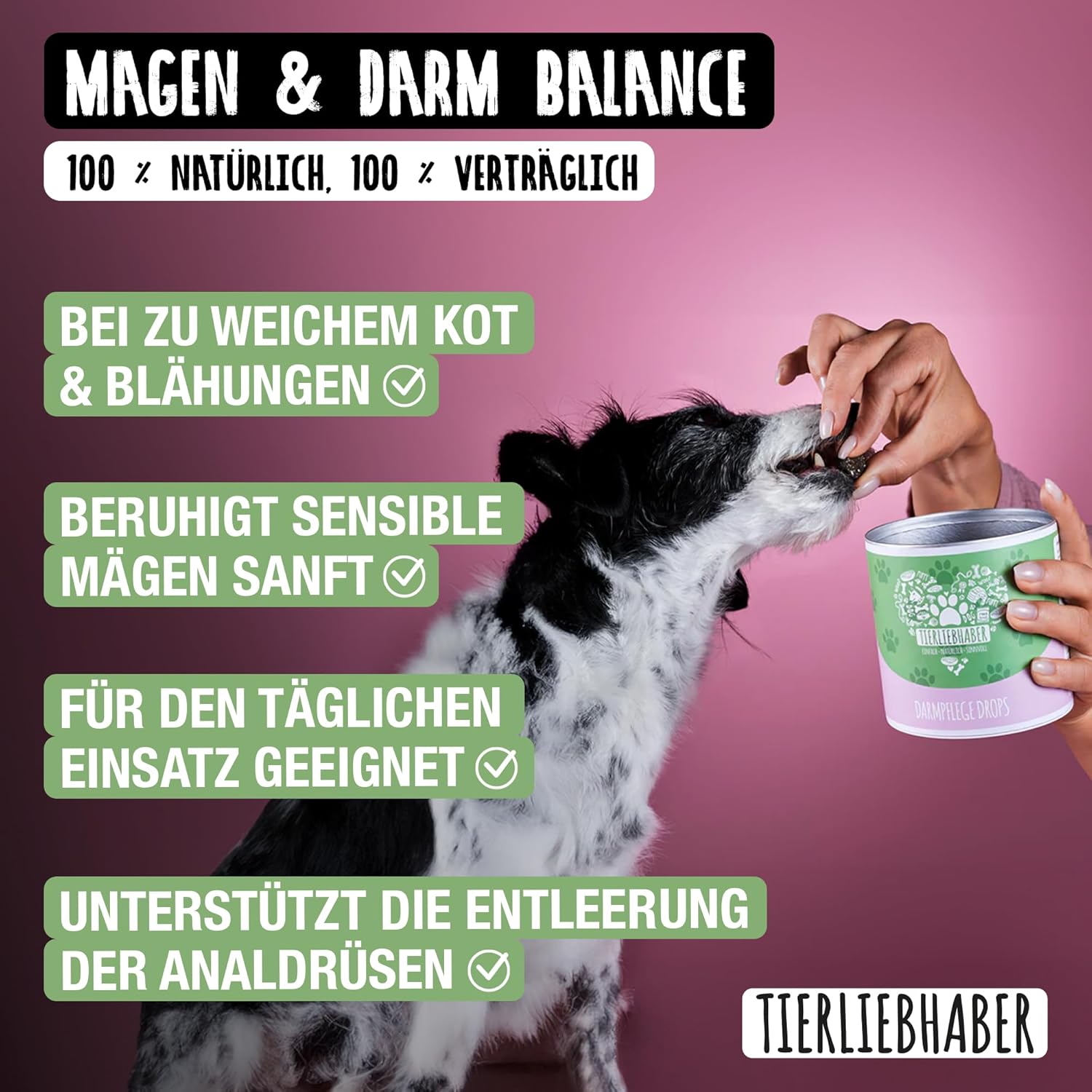 Detalle de TIERLIEBHABER Darmpflege Drops – 350 g (115 Stück)
