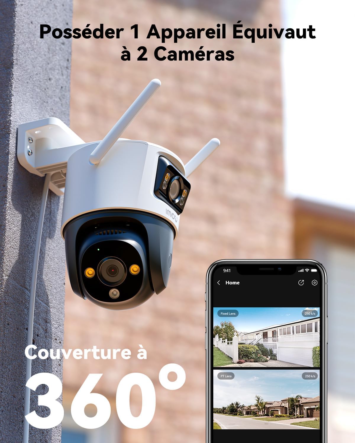 Thumbnail 2 de IMOU 4K(5MP + 3MP) double objectif WiFi extérieur IP66 avec détection IA et sirène