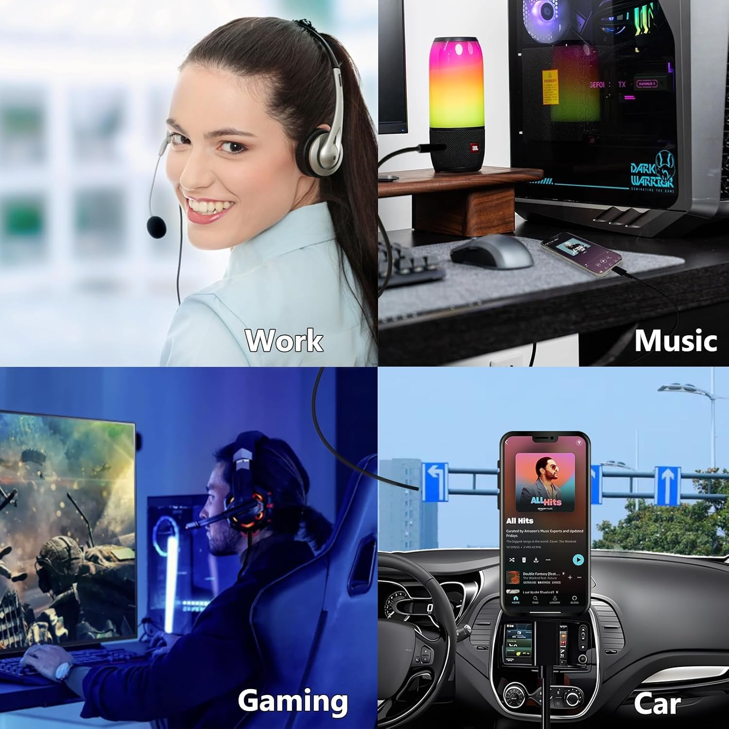 Thumbnail 6 de FUHAYA USB-C to 3.5mm Aux Audio Jack Cable for iPhone 16 and USB-C devices (Black)