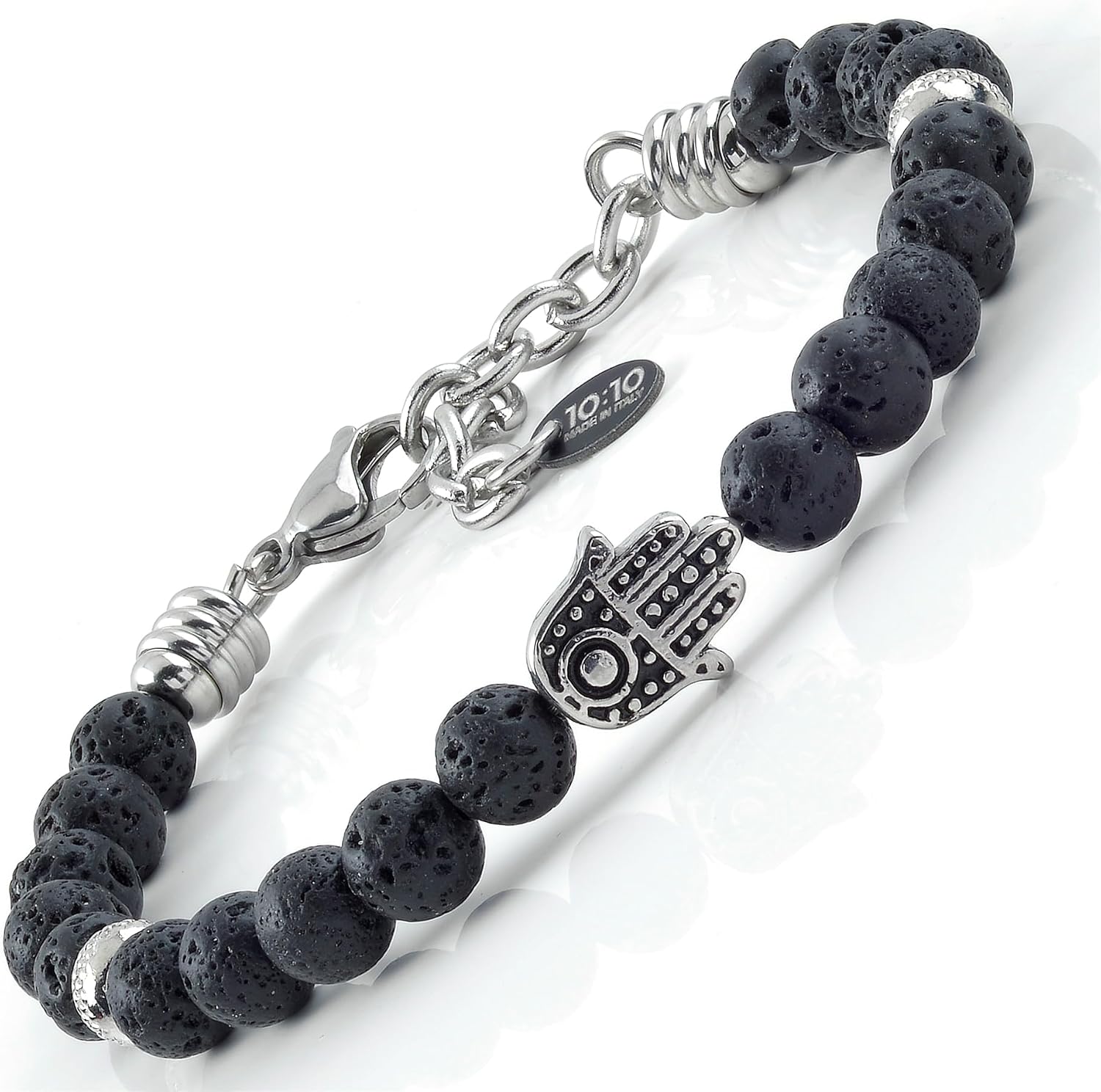 Thumbnail 5 de 10:10 Bracciale mano di Fatima con pietra 6 mm