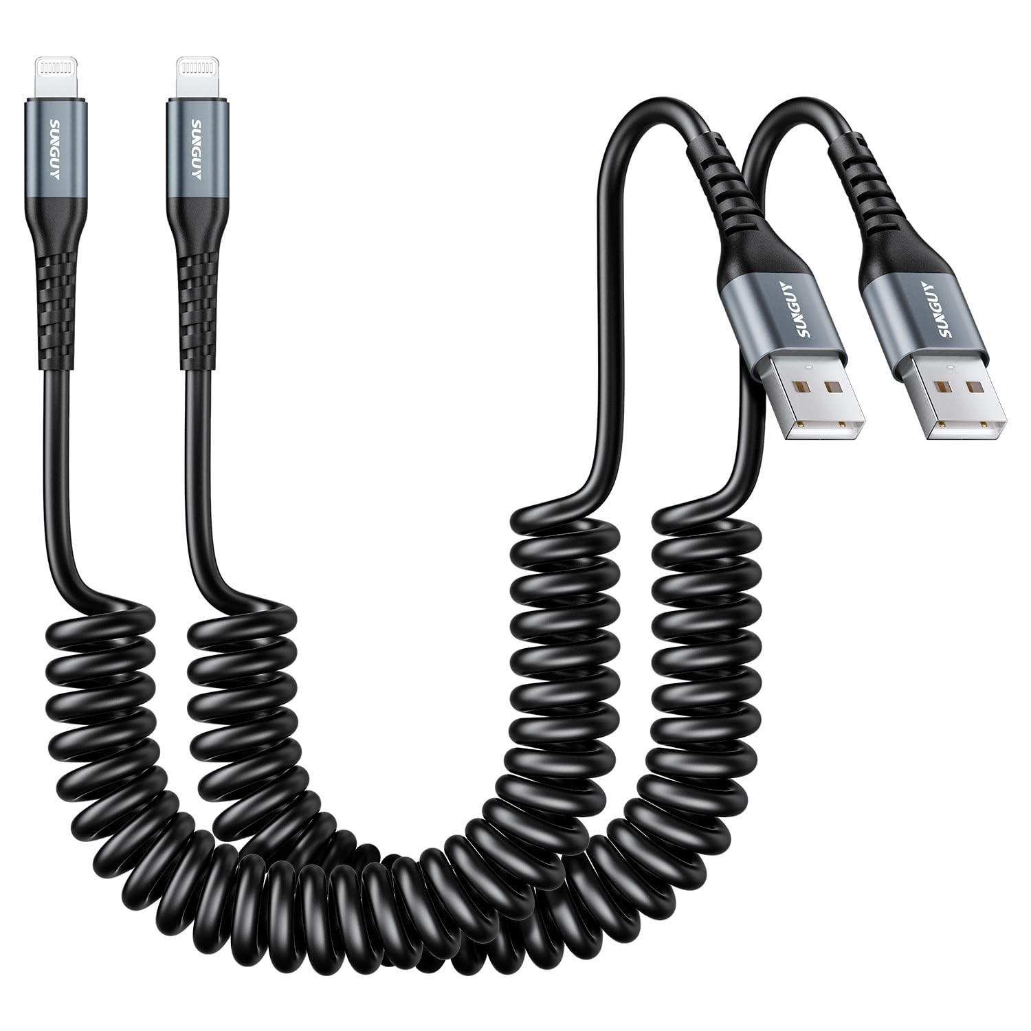 Detalle de SUNGUY Câble Lightning spiralé 1,8m
