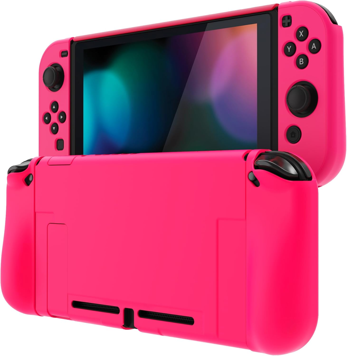 Detalle de PlayVital Upgraded Dockable Case Grip Cover for Nintendo Switch – Bright Pink