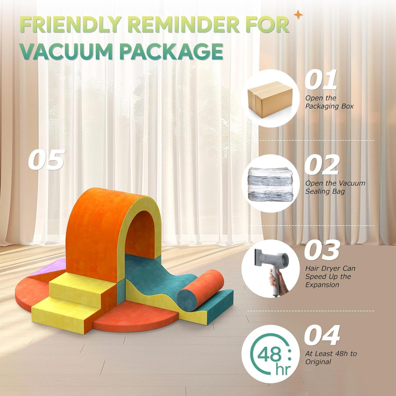 Thumbnail 6 de LOVIVO 10 PCS Soft Play Set: Colour Foam Climbing Blocks for Toddlers