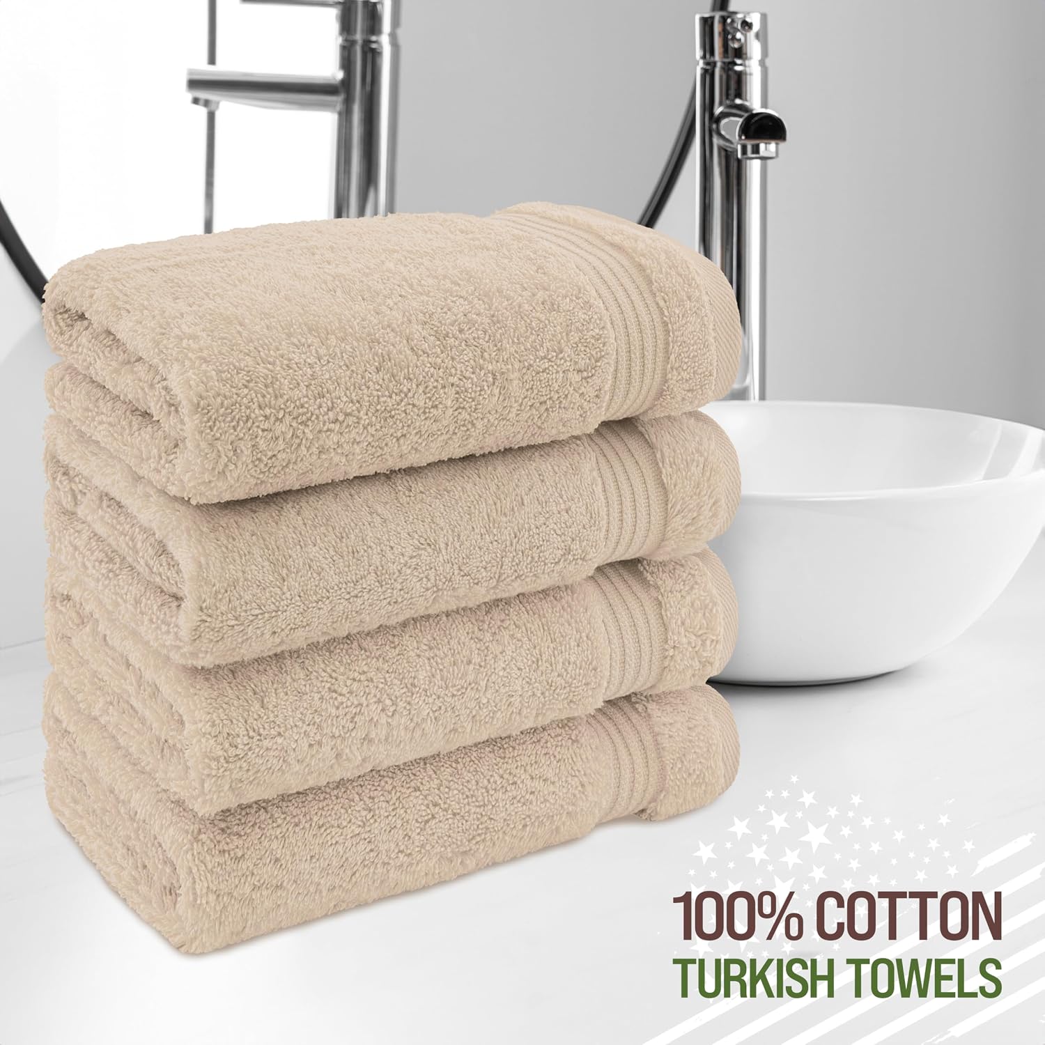 Detalle 2 de American Veteran Towel 16 x 28 in Beige