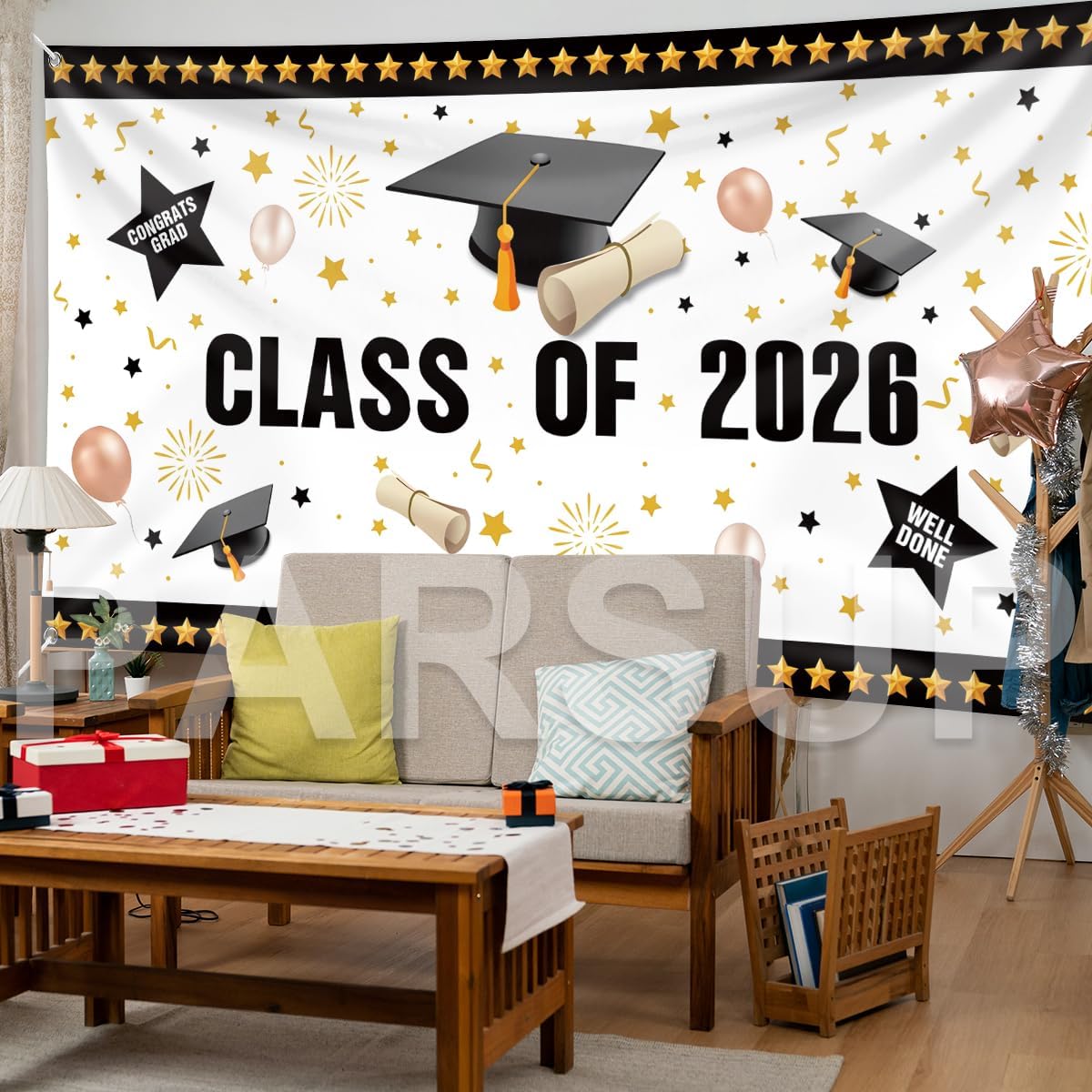 Thumbnail 4 de Graduation Decorations 2026 Banner for Class of 2026 – Large 200 × 110 cm Fabric Backdrop