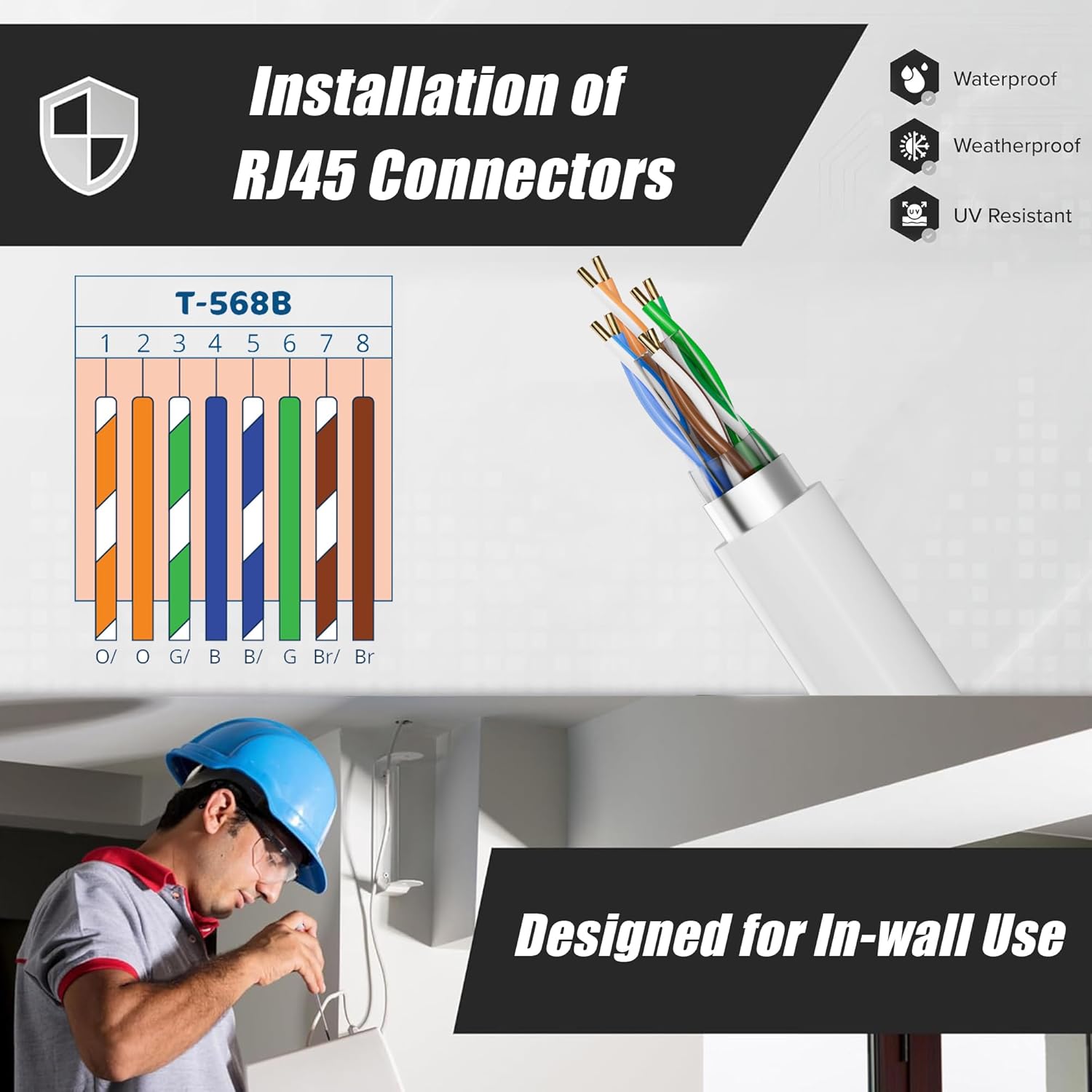 Thumbnail 3 de MEIPEK 150m Cat 6 FTP Outdoor Ethernet Cable – Shielded, high-speed, long length