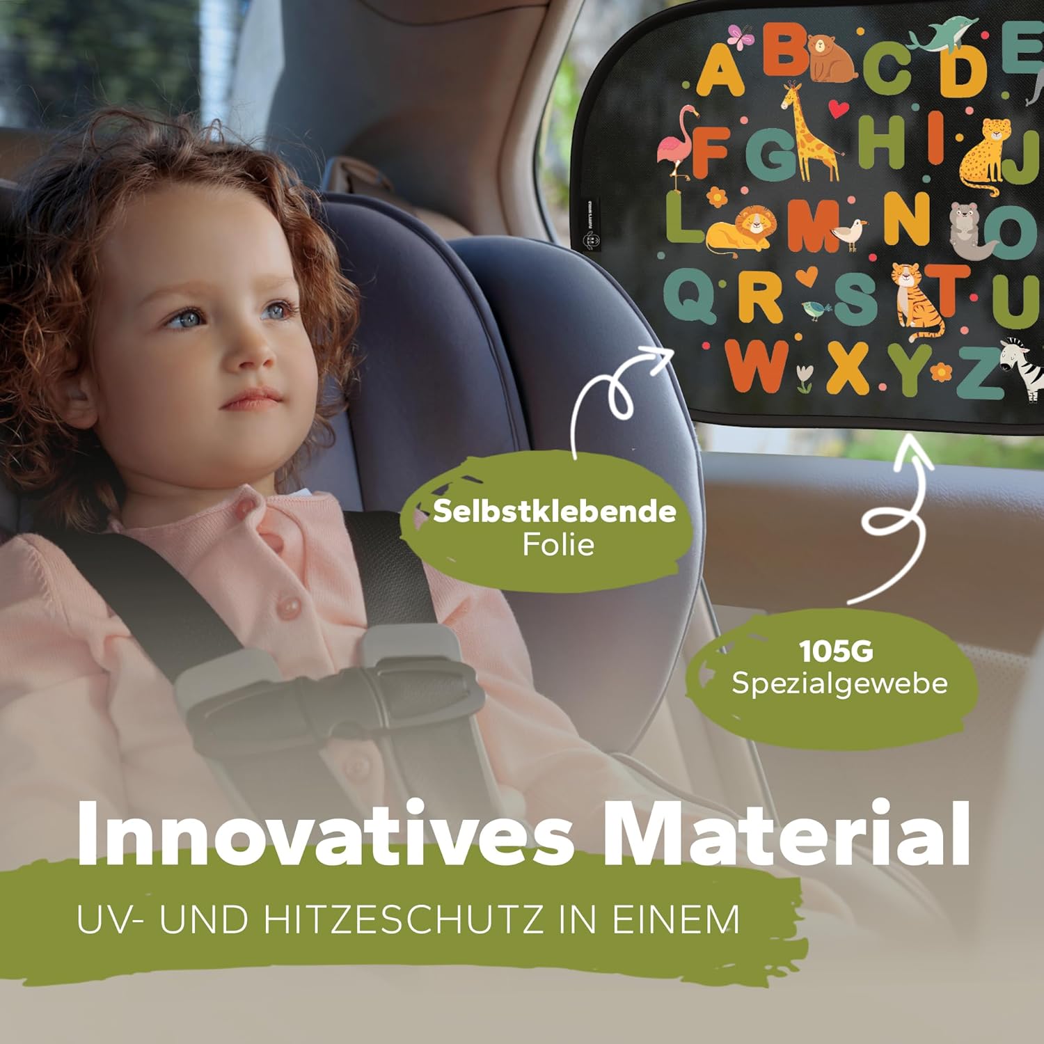 Thumbnail 6 de Sonnenschutz Auto Baby & Kinder – zertifizierter UPF50+ UV-Schutz (DEKRA geprüft & KBA-zugelassen), seitliche Sonnenblende
