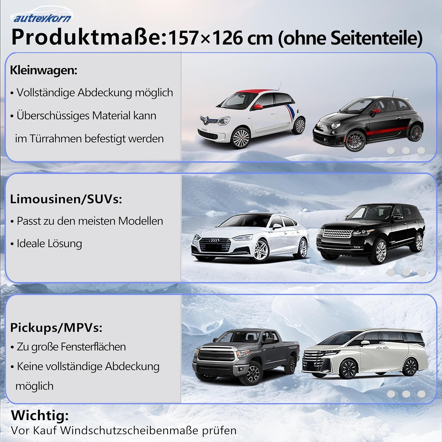 Thumbnail 5 de Autreykorn Frontscheibenabdeckung 193x157x126 cm