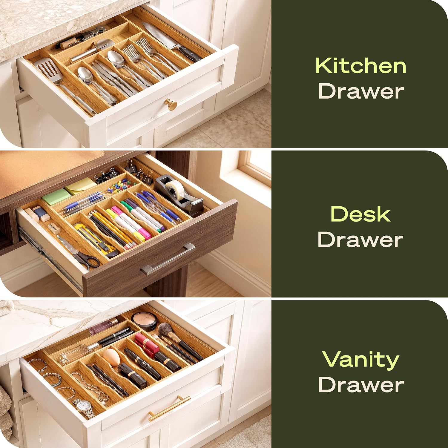 Thumbnail 6 de ROYAL CRAFT WOOD Bamboo Drawer Organizer 9‑Slot