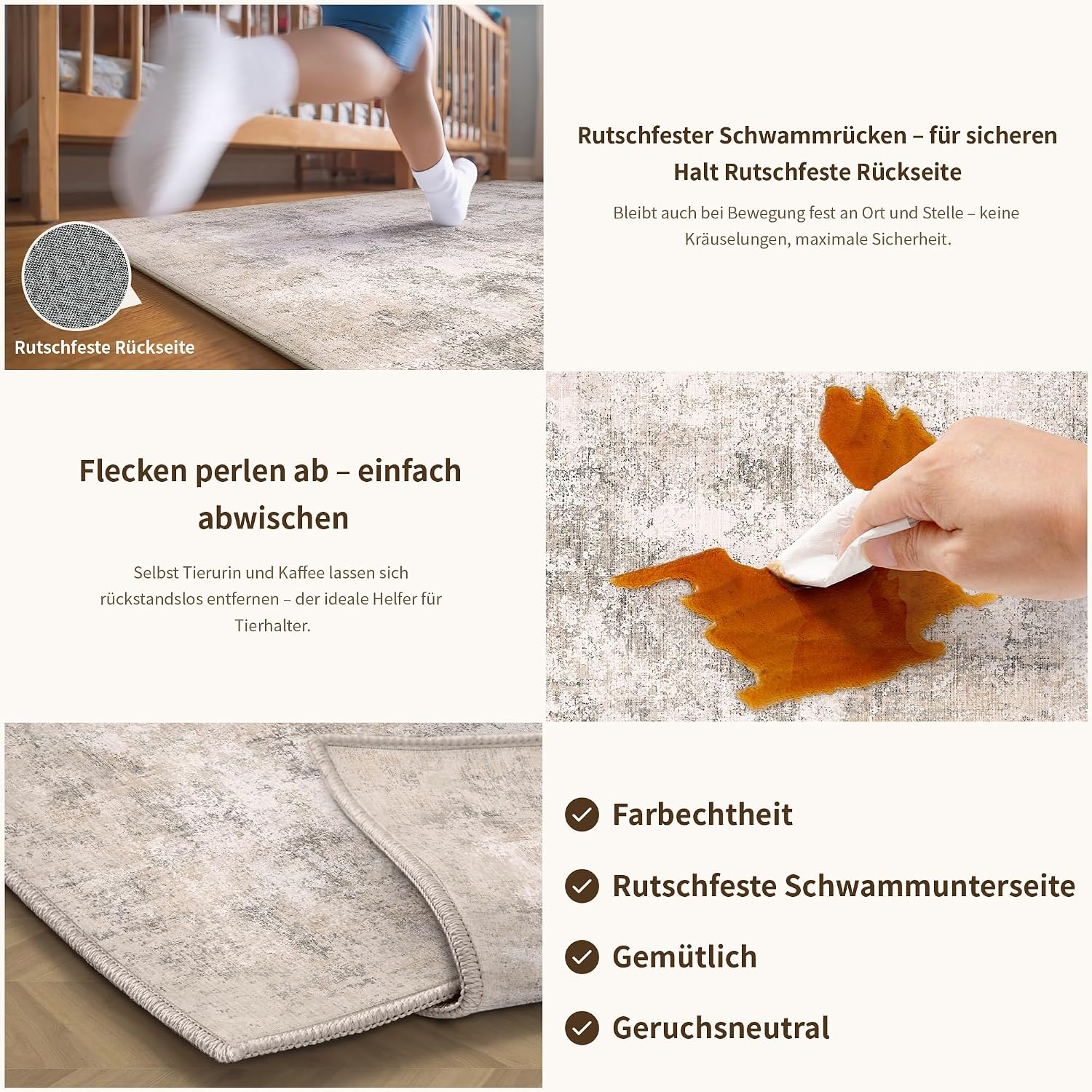 Thumbnail 5 de PureCozy Beige Abstrakter Teppich 240x300 cm