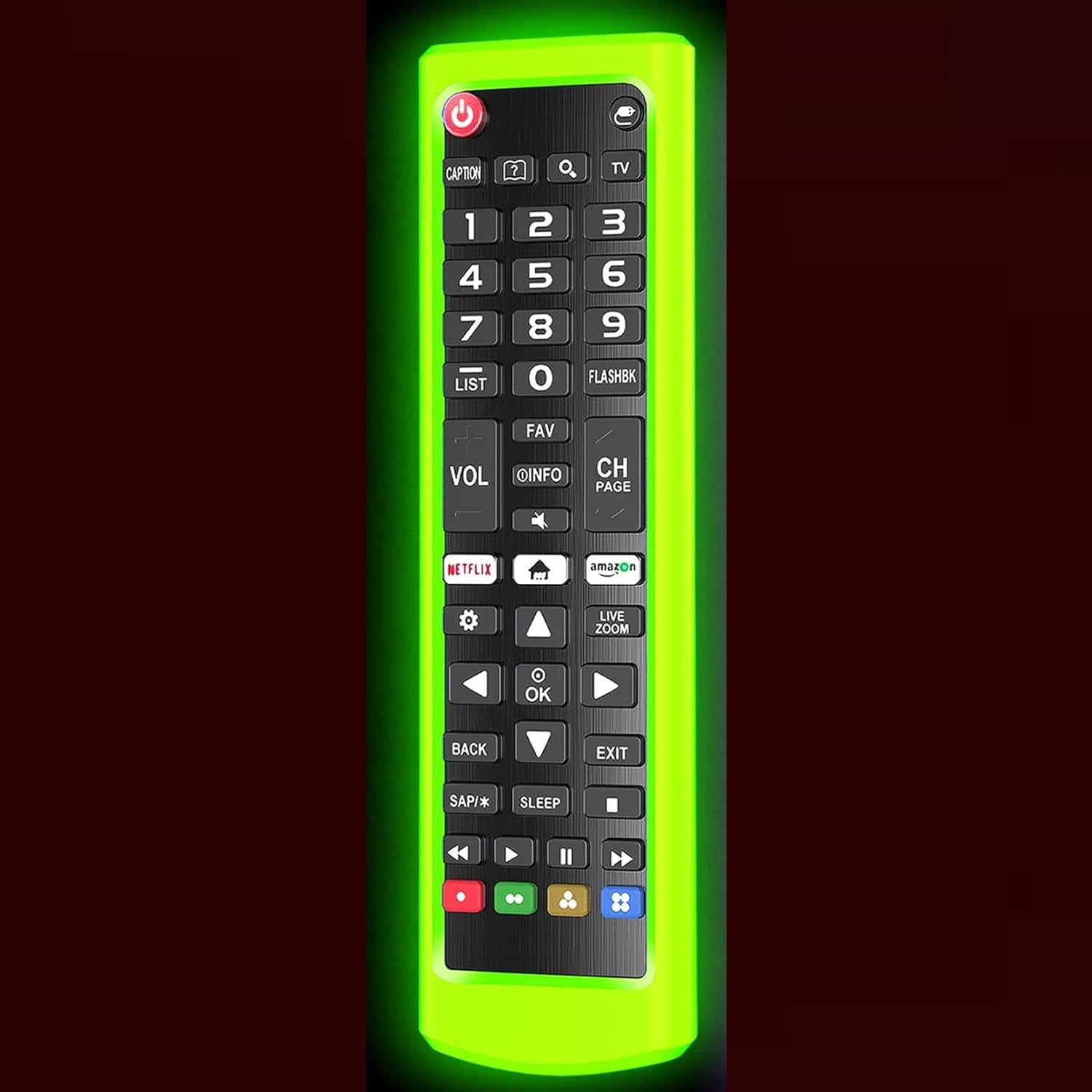 Detalle de Silicone case for LG AKB Series remotes (AKB75095307, AKB74915305, AKB75375604) – anti-slip TV remote sleeve