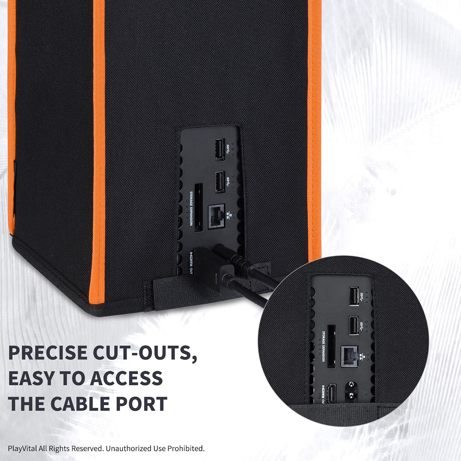 Detalle 2 de playvital Xbox Series X Dust Cover Orange Trim