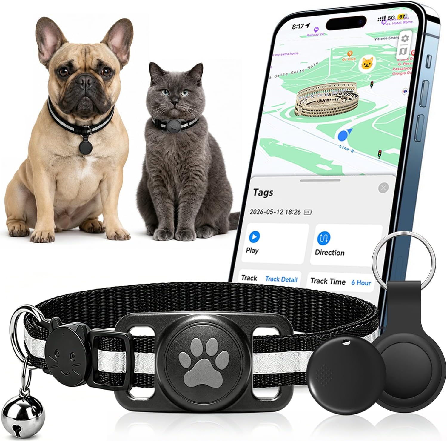 Detalle de Rayibmi 2026 Collier GPS Chat sans Abonnement – Suivi fiable et léger pour chats et petits chiens
