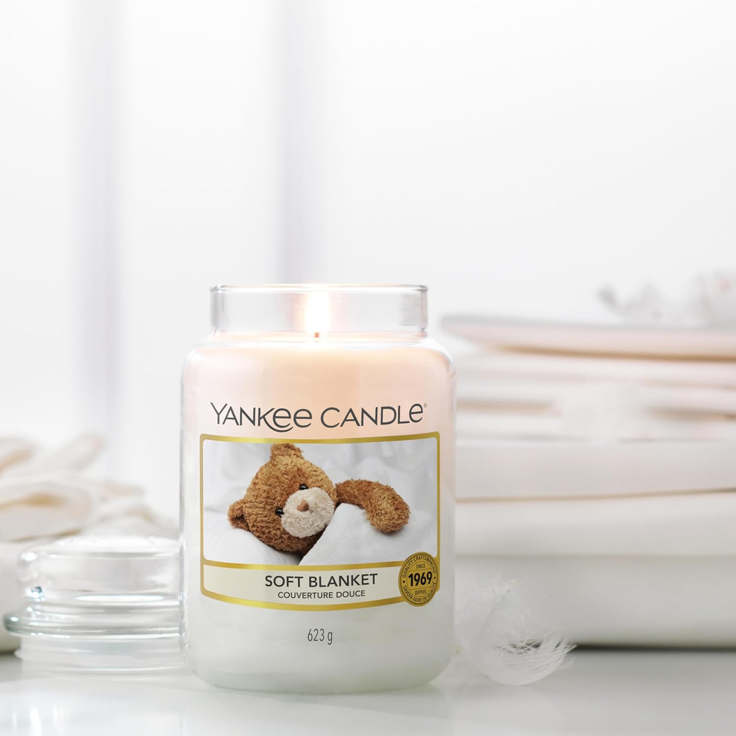 Thumbnail 2 de Bougie Yankee Candle Couverture douce, 150 h ⏳